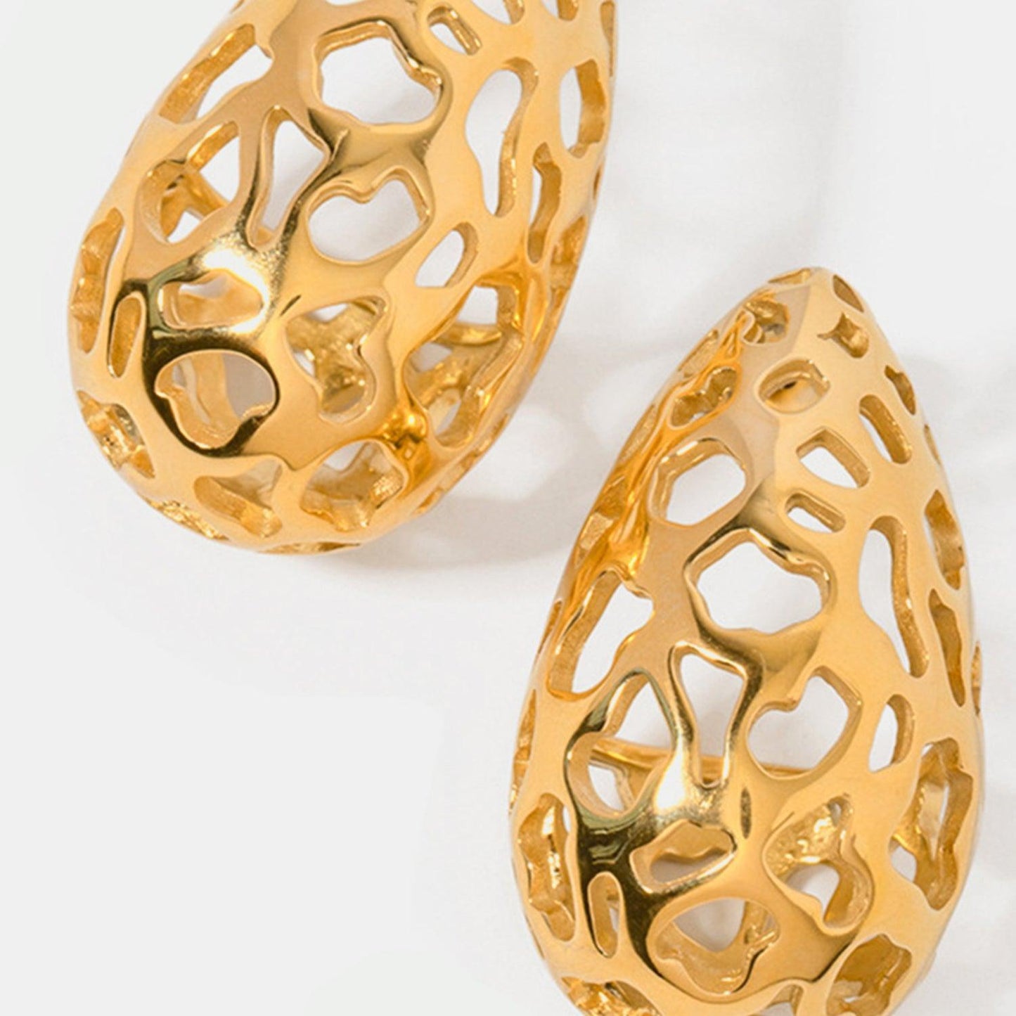 Stainless Steel Teardrop Hollowed Earrings Carauana Store