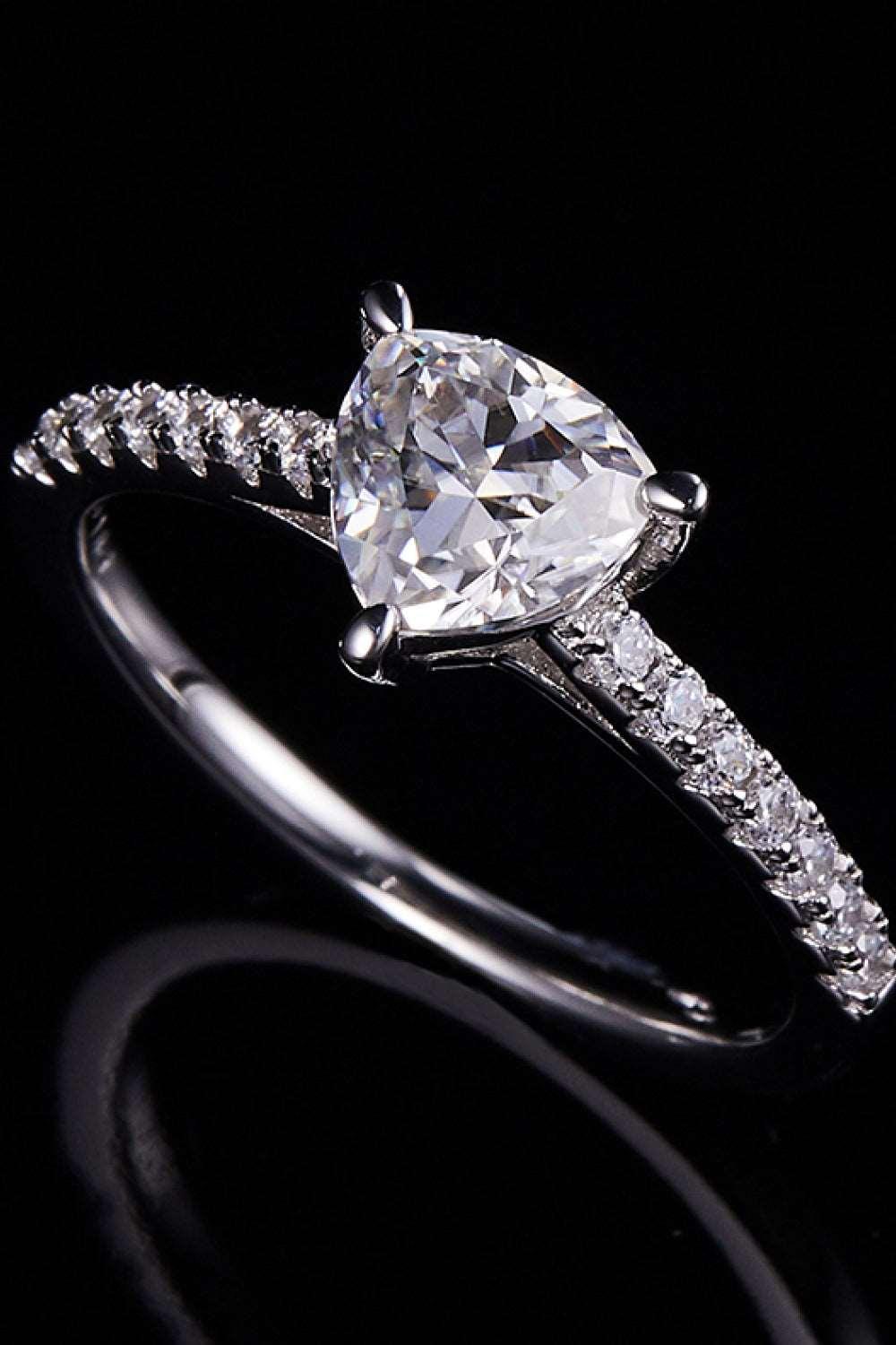 1 Carat Moissanite Triangle 925 Sterling Silver Ring Carauana Store