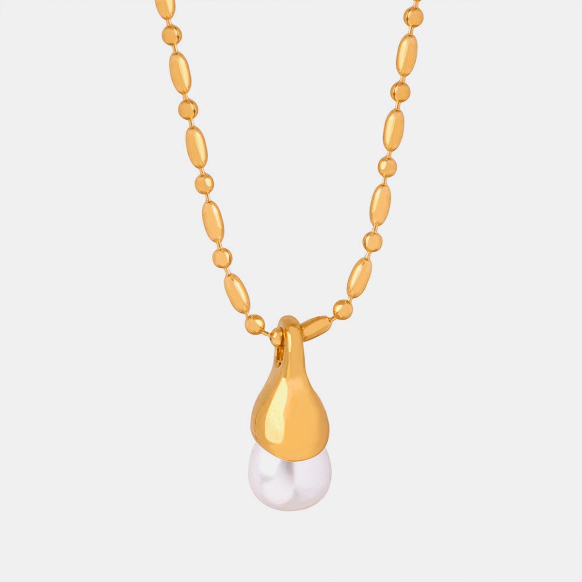 Titanium Steel Pearl Pendant Necklace Carauana Store