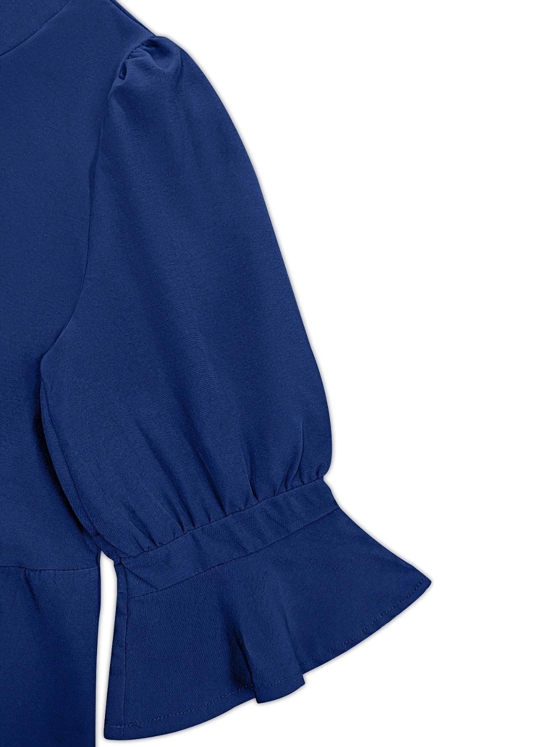 Tiered Notched Half Sleeve Dress Carauana Store