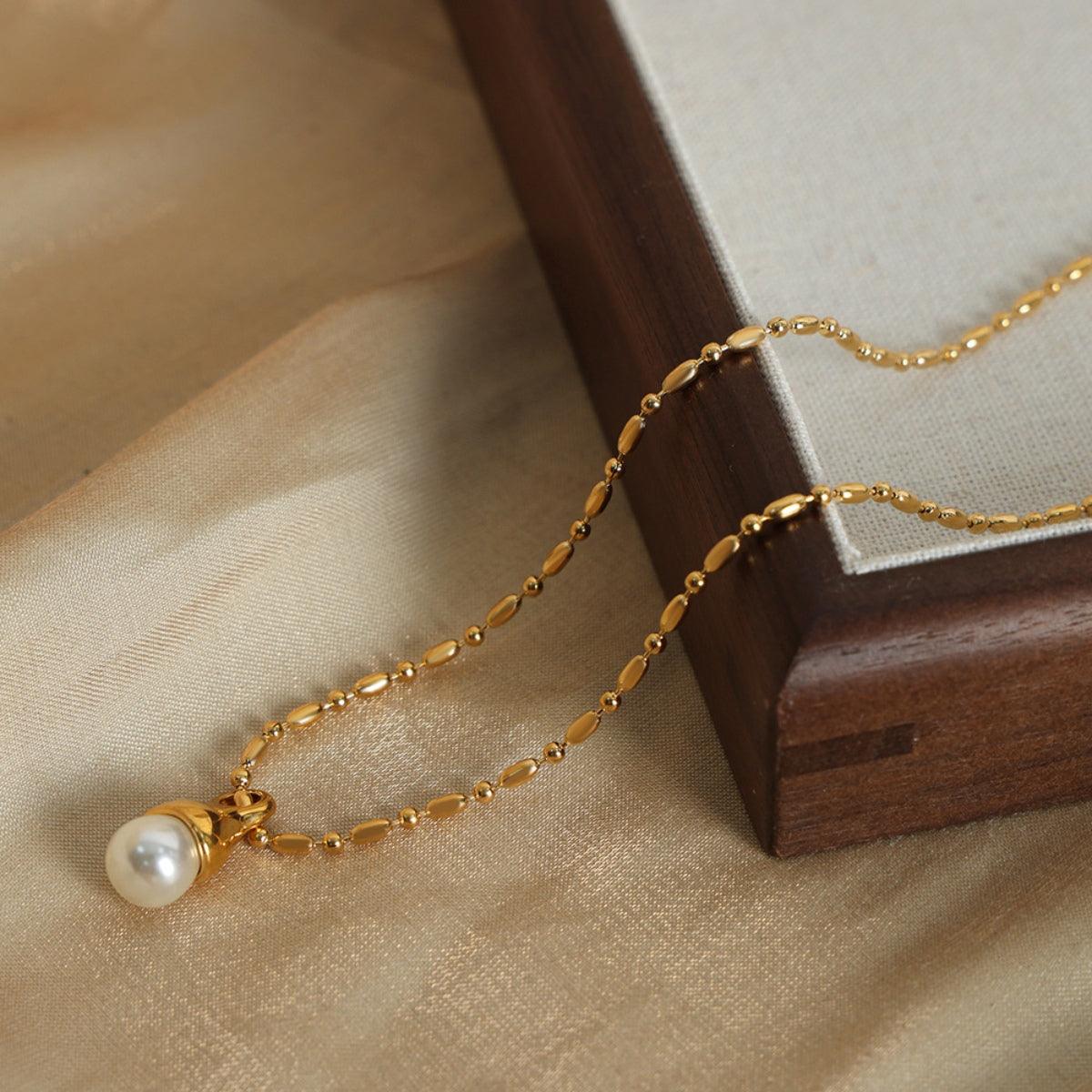 Titanium Steel Pearl Pendant Necklace Carauana Store