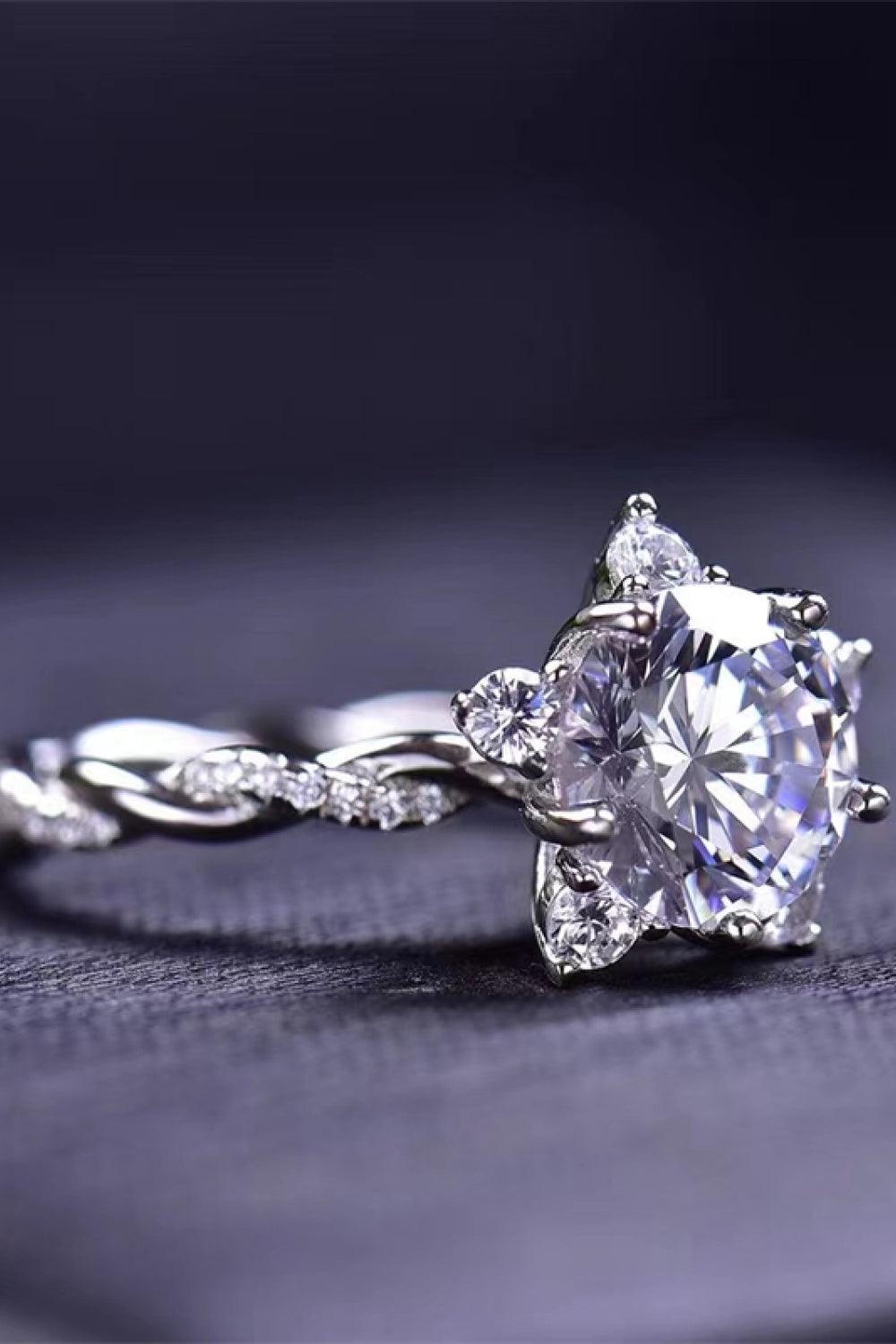 3 Carat Moissanite Twisted Ring Carauana Store