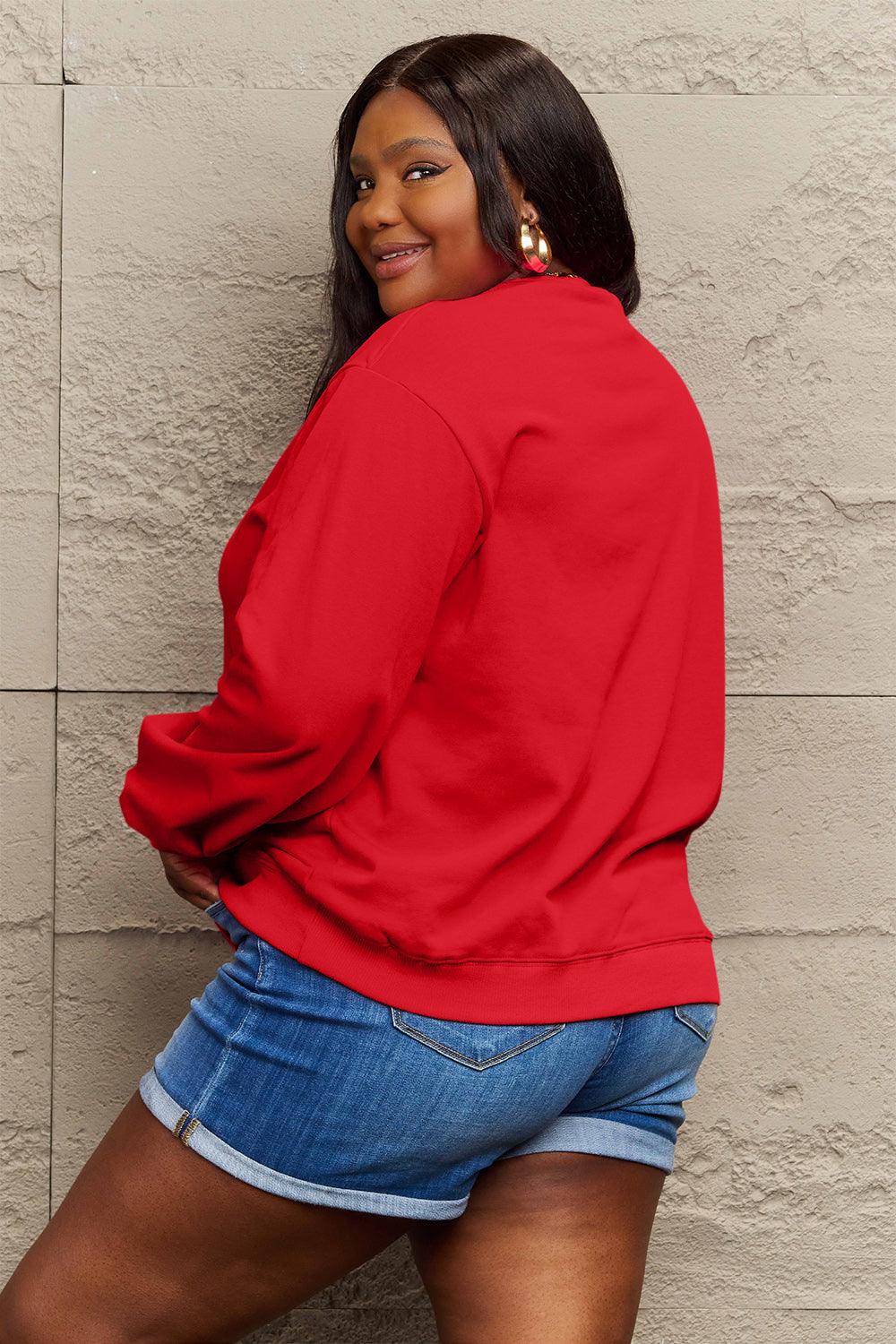 Simply Love Full Size JINGLE ALL THE WAY Long Sleeve Sweatshirt Carauana Store