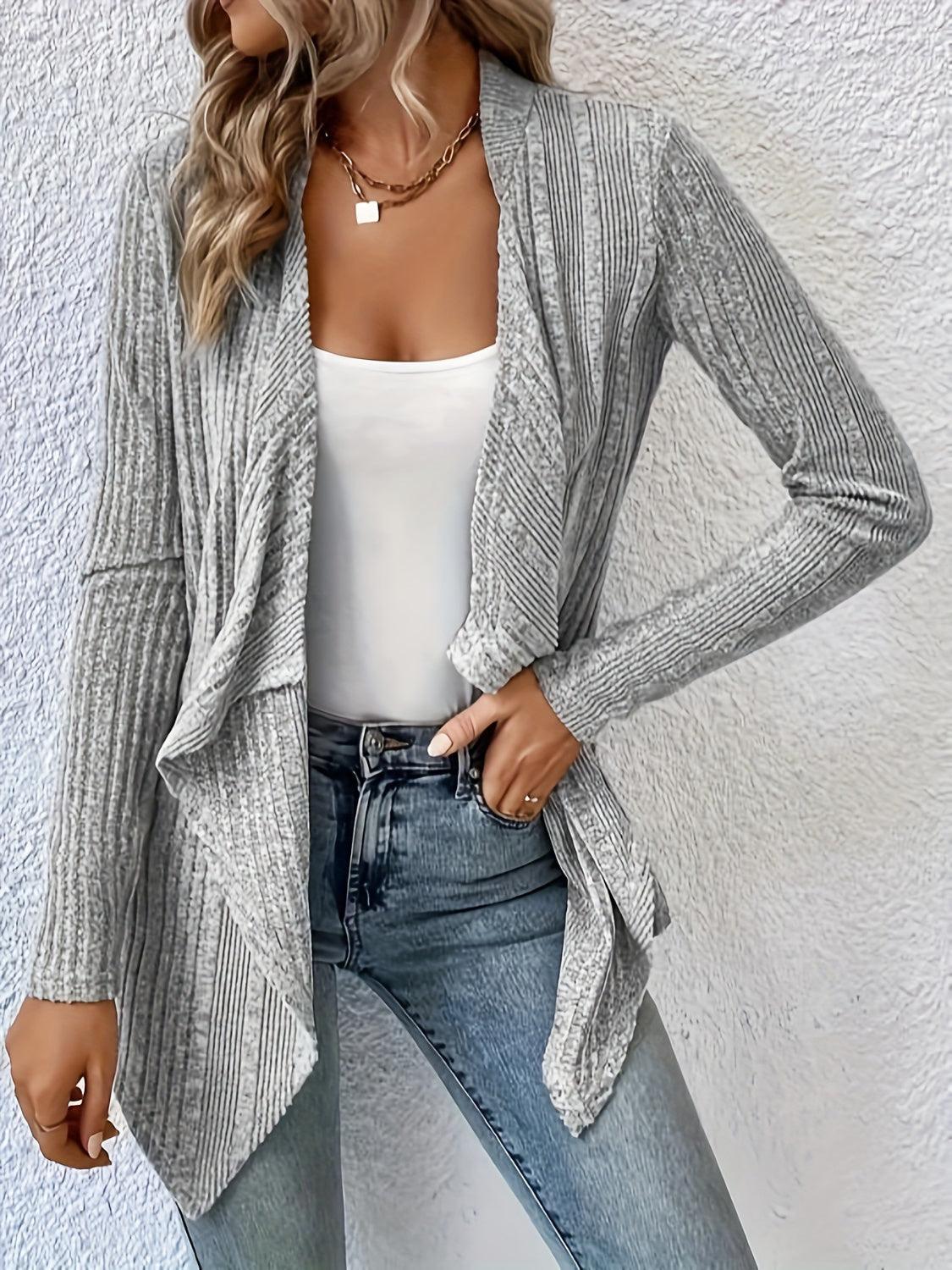 Open Front Long Sleeve Cardigan Carauana Store