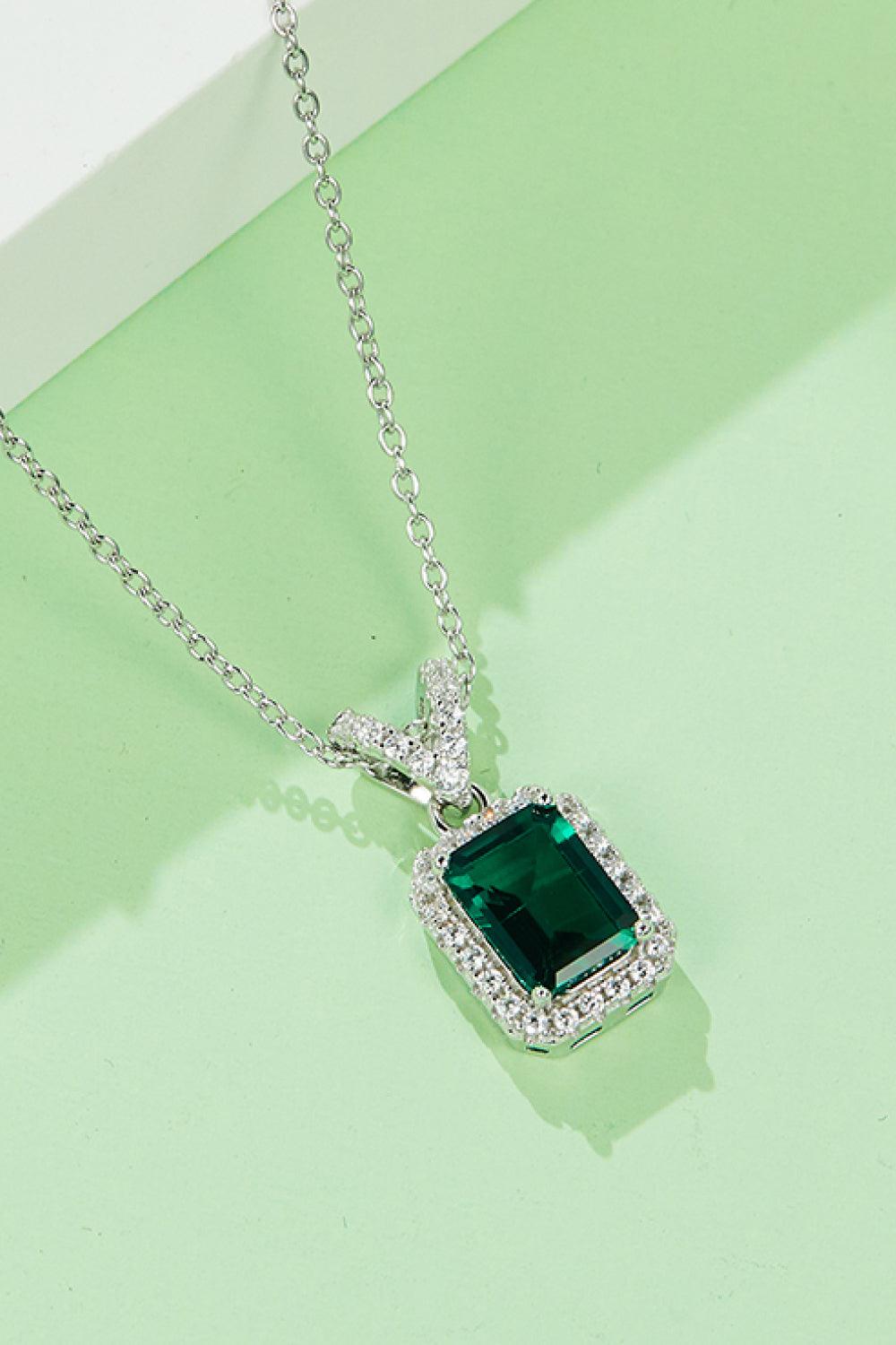Adored 1.25 Carat Lab-Grown Emerald Pendant Necklace Carauana Store