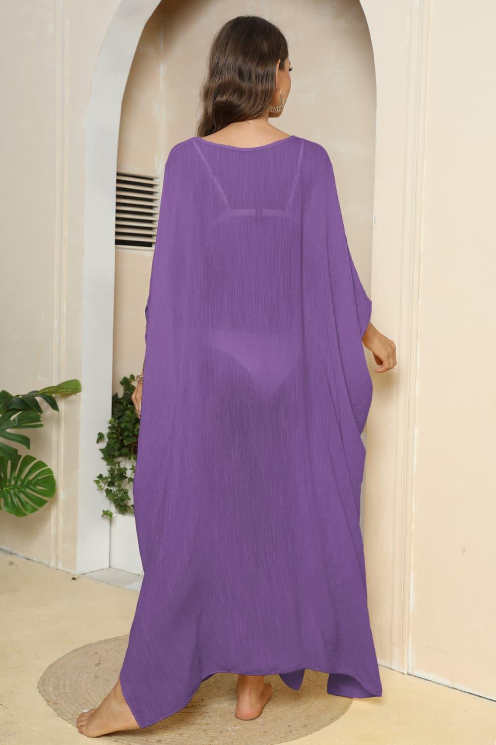 V-Neck Three-Quarter Sleeve Cover-Up Carauana Store