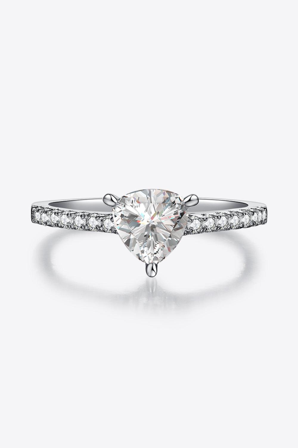 1 Carat Moissanite Triangle 925 Sterling Silver Ring Carauana Store