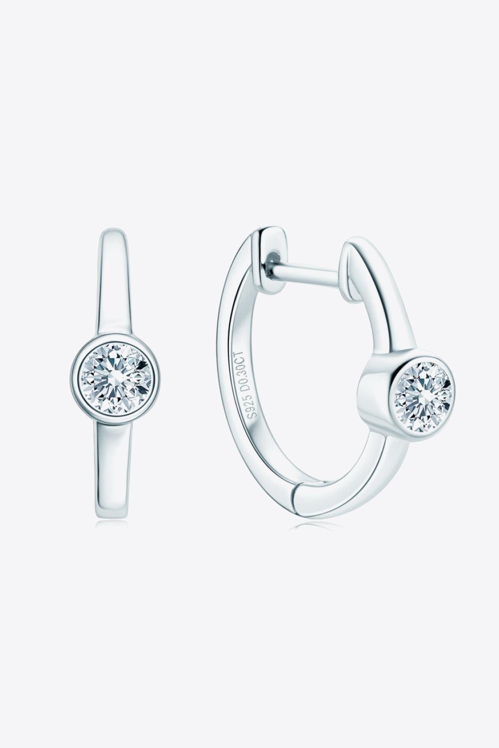18k Gold-Plated Inlaid Moissanite Huggie Earrings Carauana Store