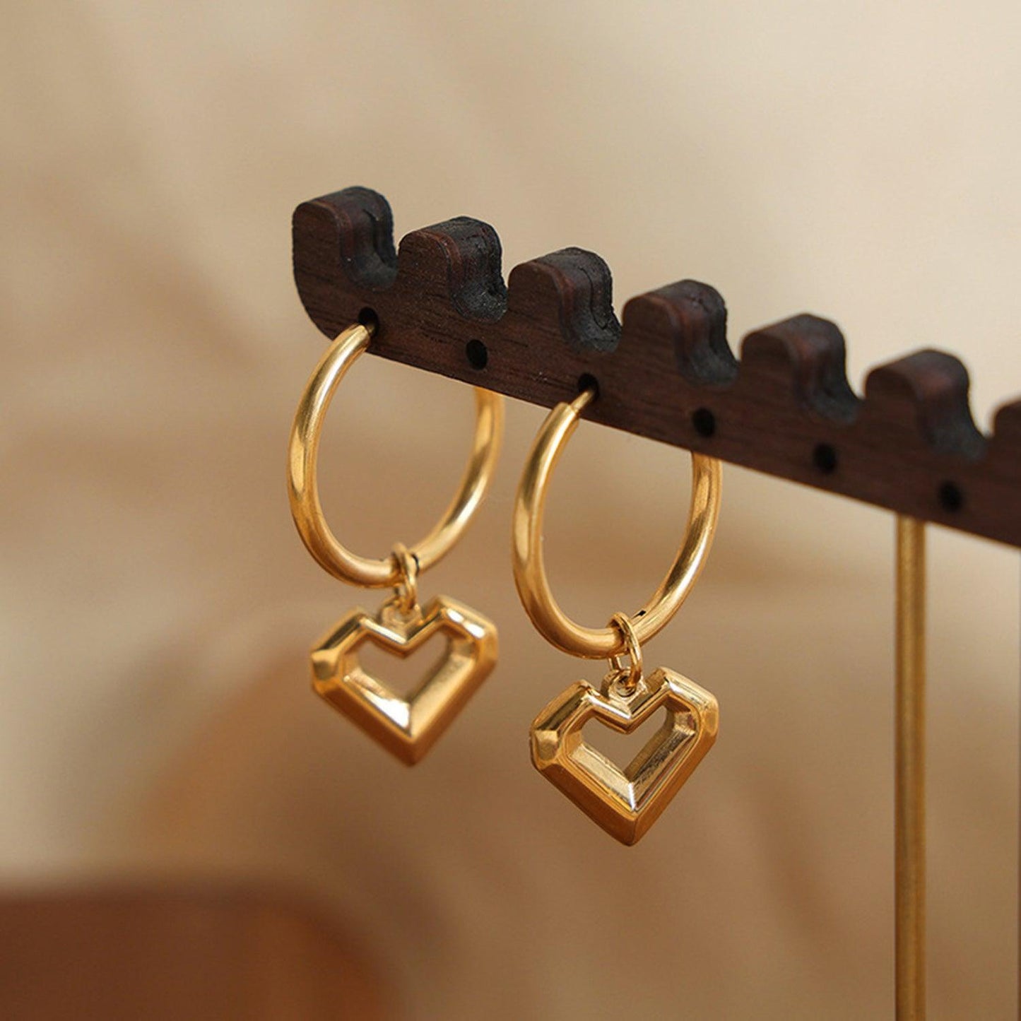 Heart Shape Lapis Lazuli Dangle Earrings Carauana Store