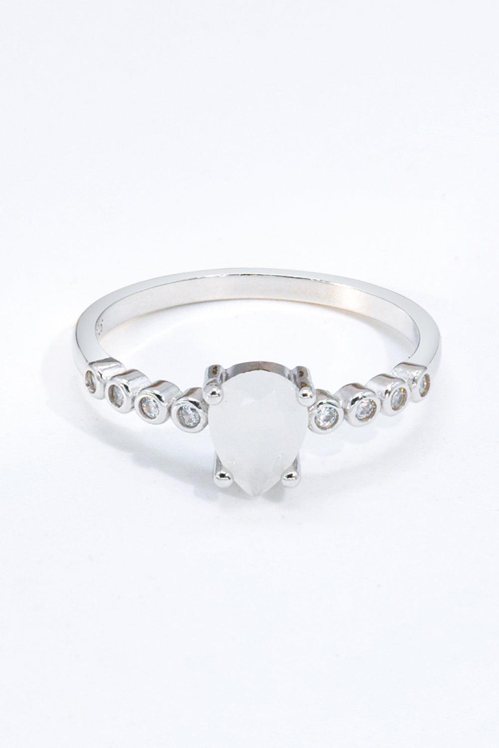 Teardrop Natural Moonstone Ring Carauana Store