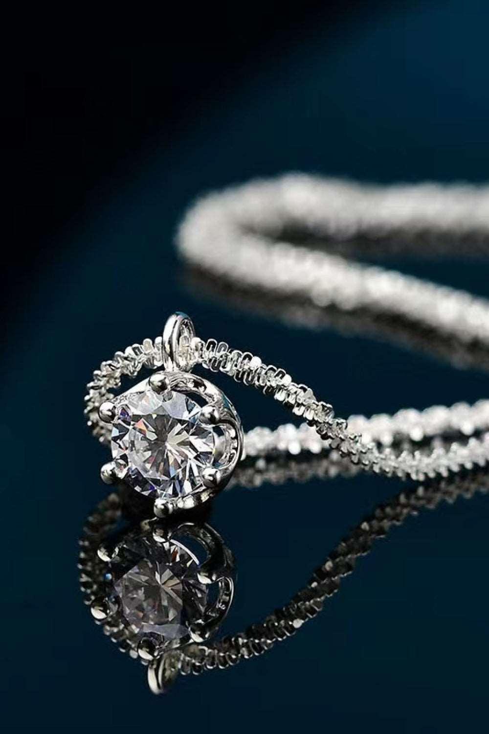 1 Carat Moissanite 925 Sterling Silver Necklace Carauana Store