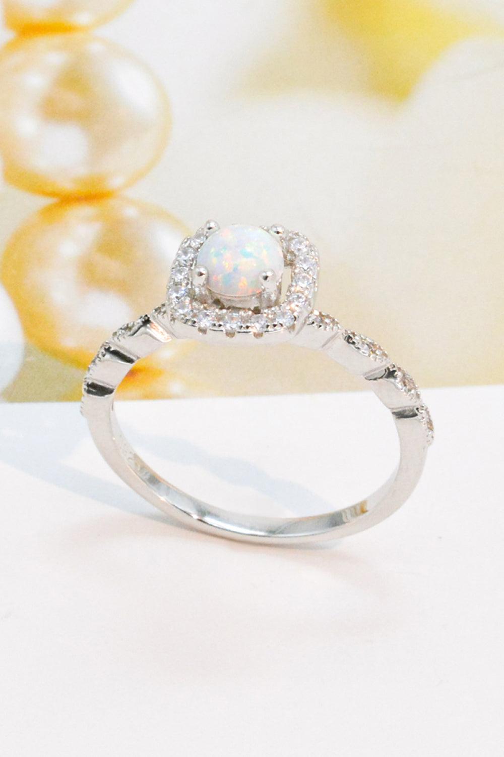925 Sterling Silver Inlaid Opal Ring Carauana Store
