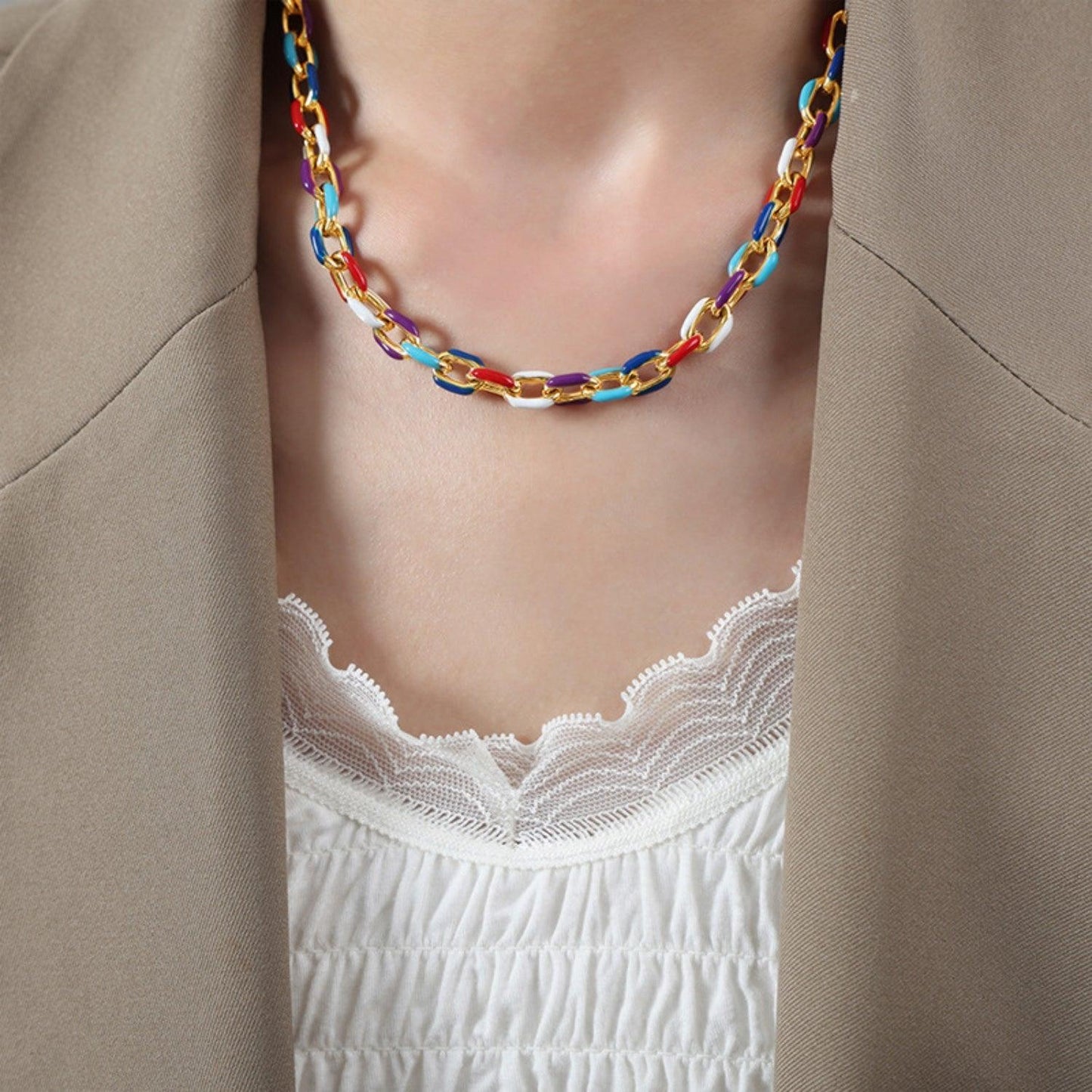 18K Gold-Plated Titanium Steel Necklace Carauana Store