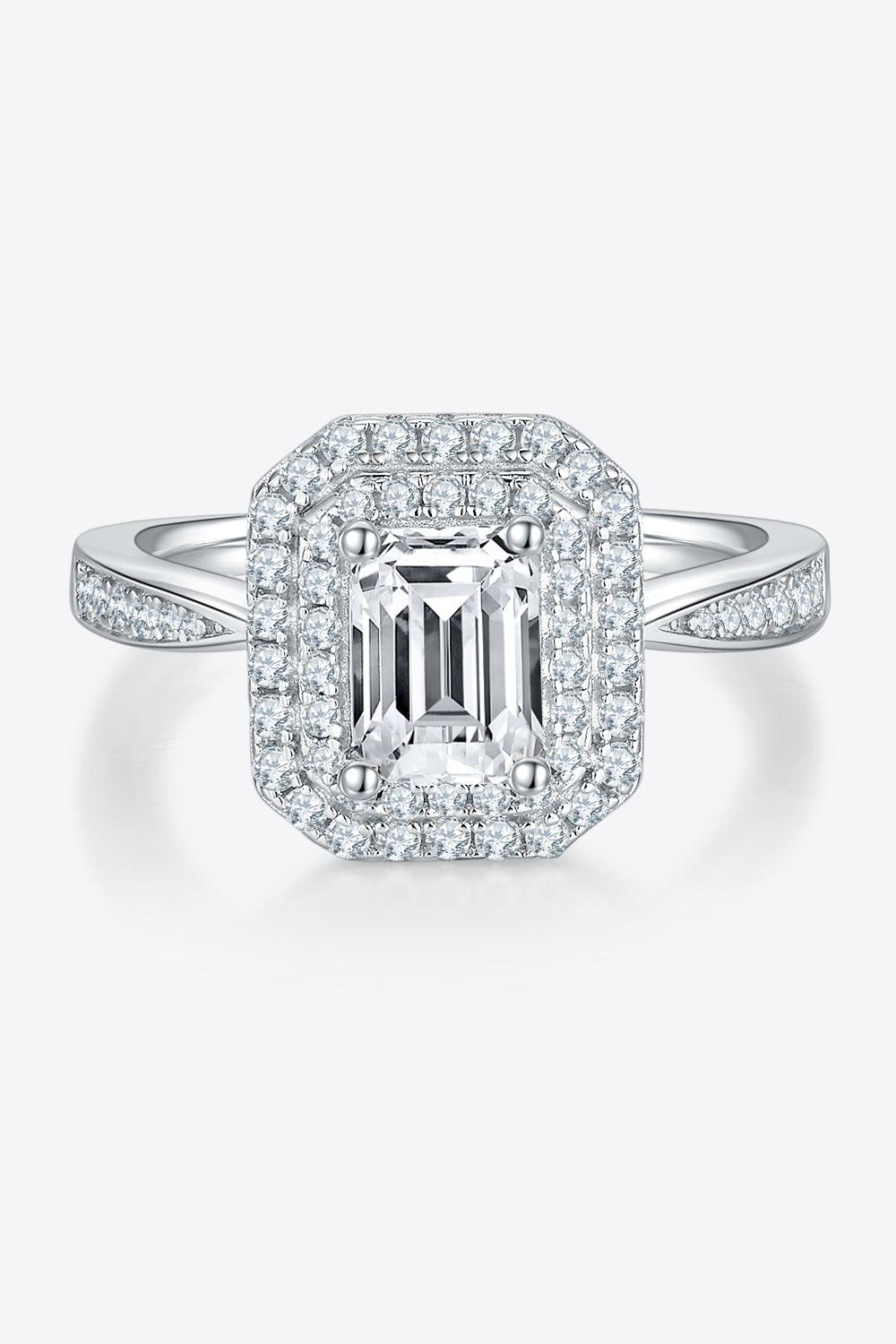 Adored 1 Carat Moissanite 925 Sterling Silver Side Stone Ring Carauana Store