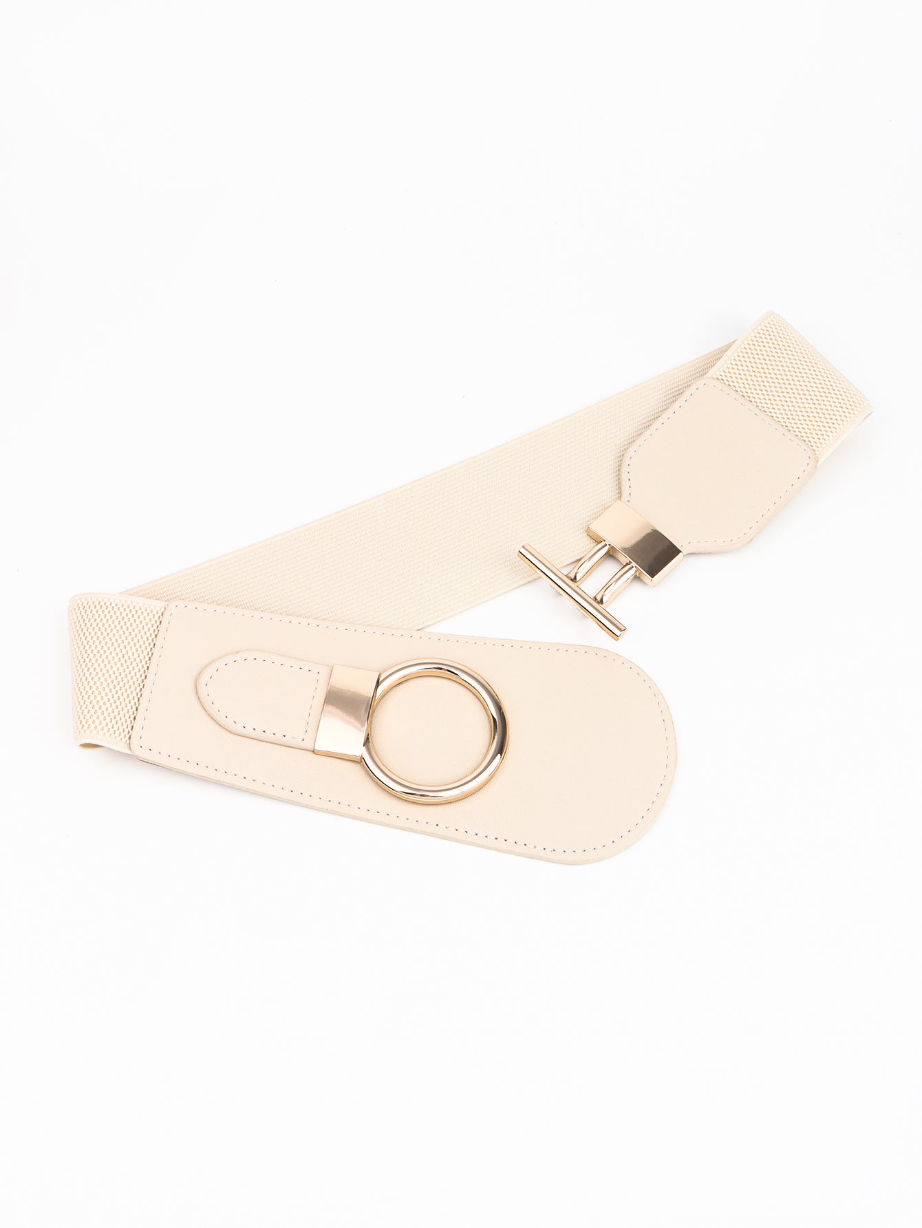PU Elastic Wide Belt with Alloy Buckle Carauana Store