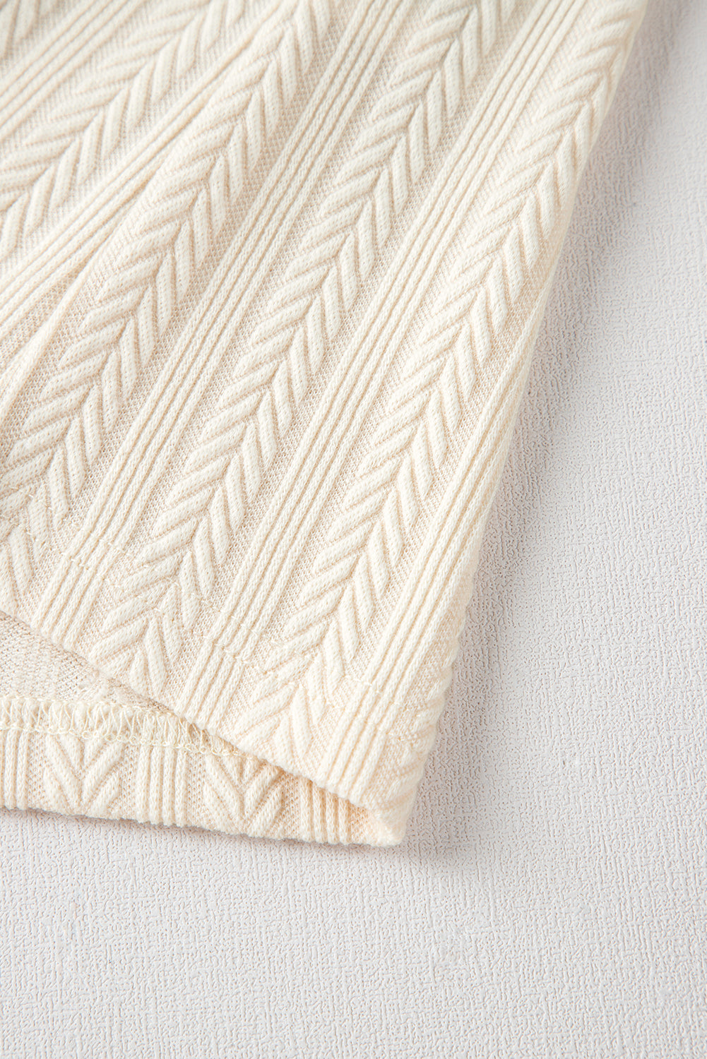 Apricot Polka Dot Mesh Puff Sleeve Textured Blouse