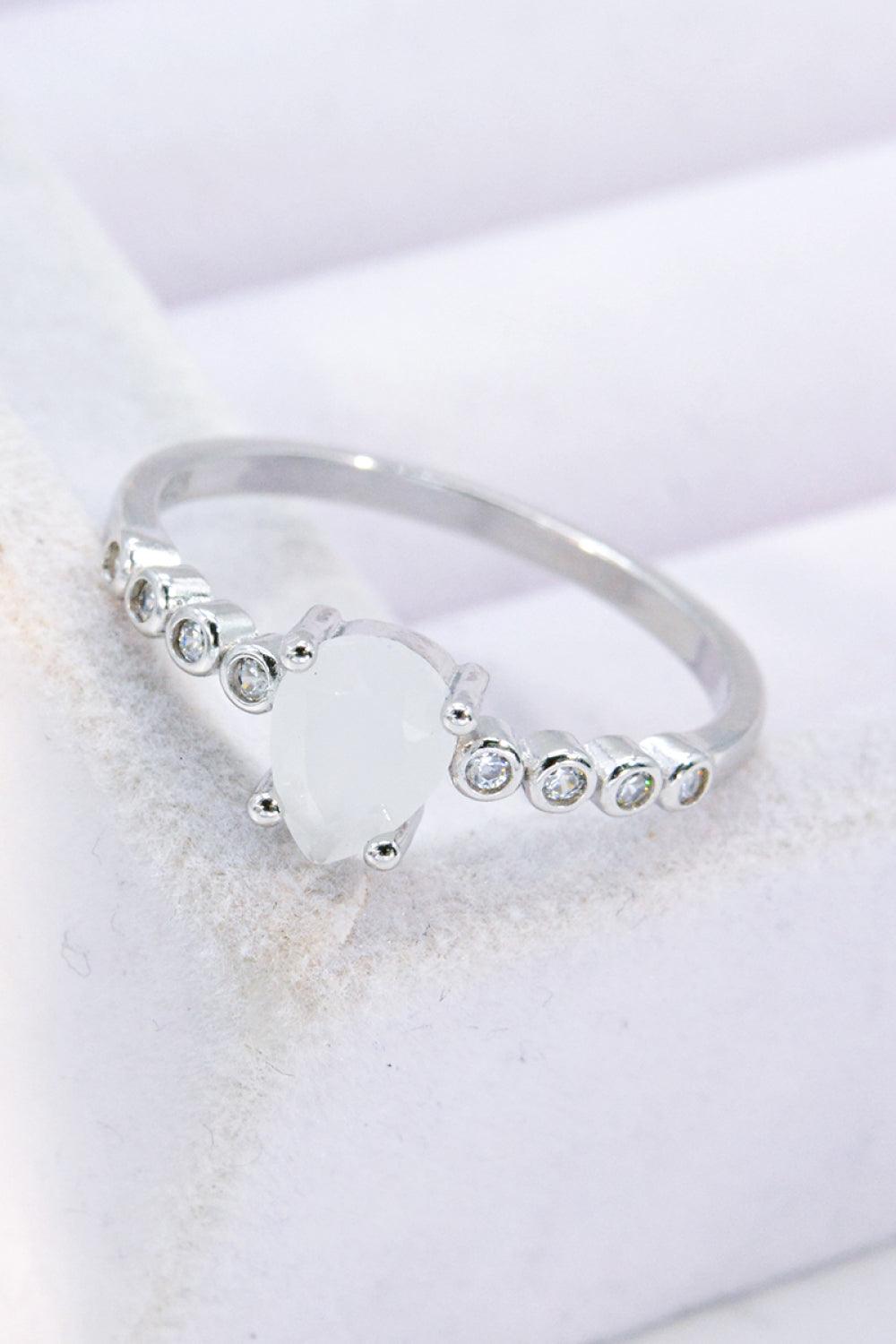 Teardrop Natural Moonstone Ring Carauana Store