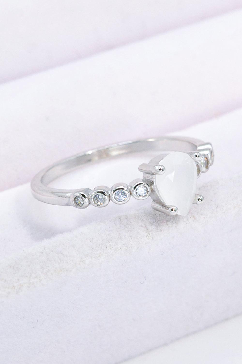 Teardrop Natural Moonstone Ring Carauana Store