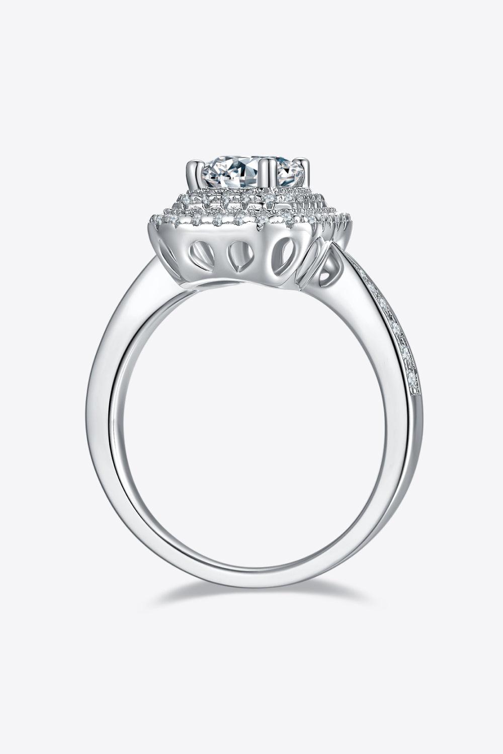 Adored 1 Carat Moissanite 925 Sterling Silver Side Stone Ring Carauana Store