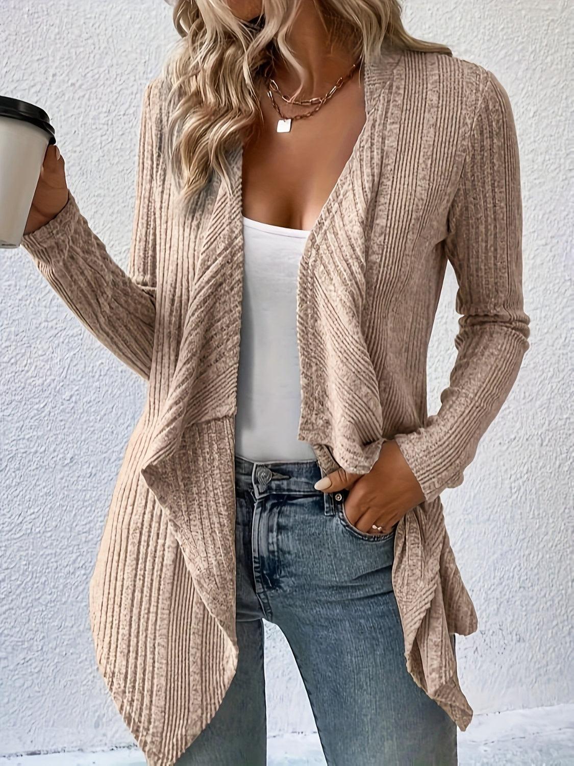 Open Front Long Sleeve Cardigan Carauana Store