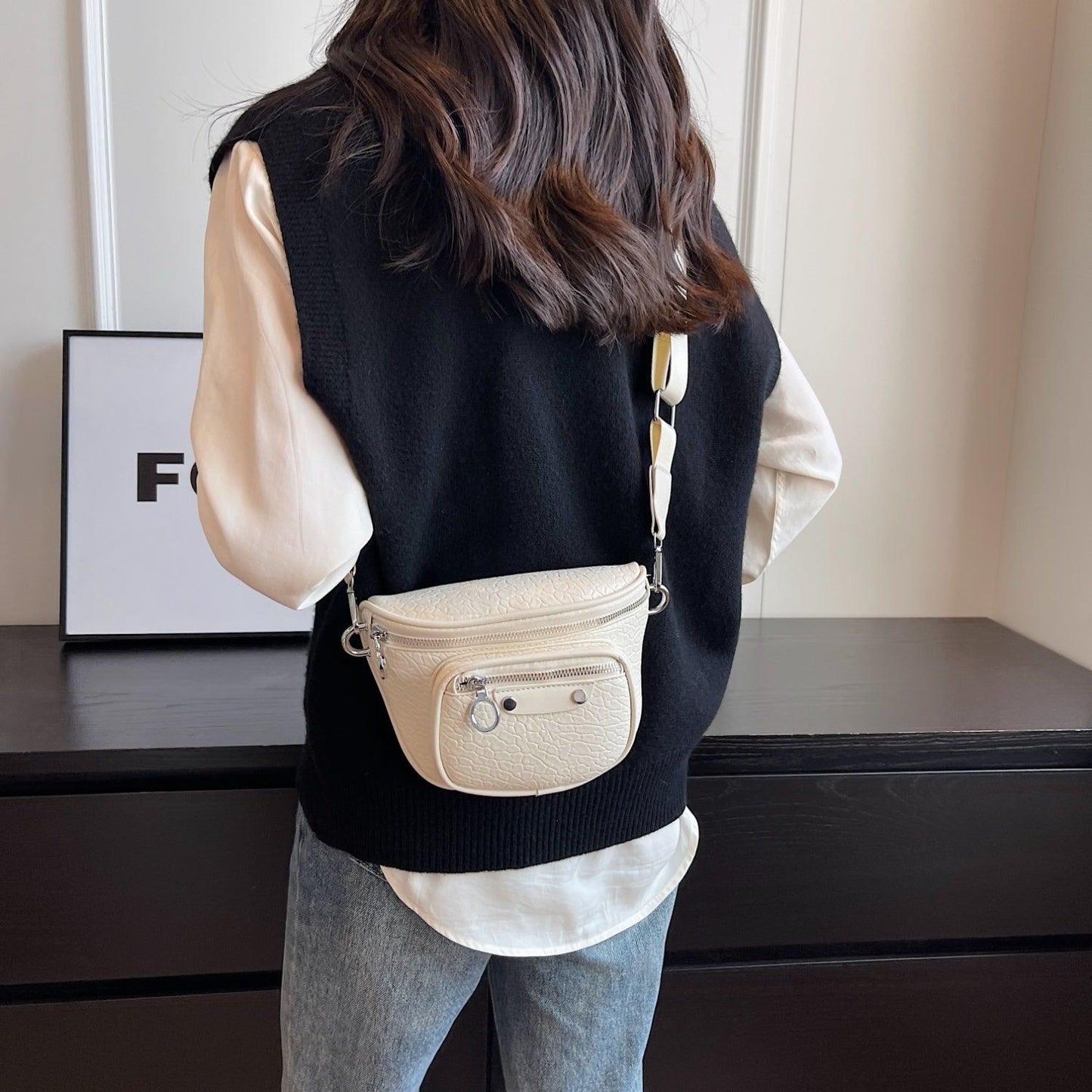 Texture PU Leather Crossbody Bag Carauana Store