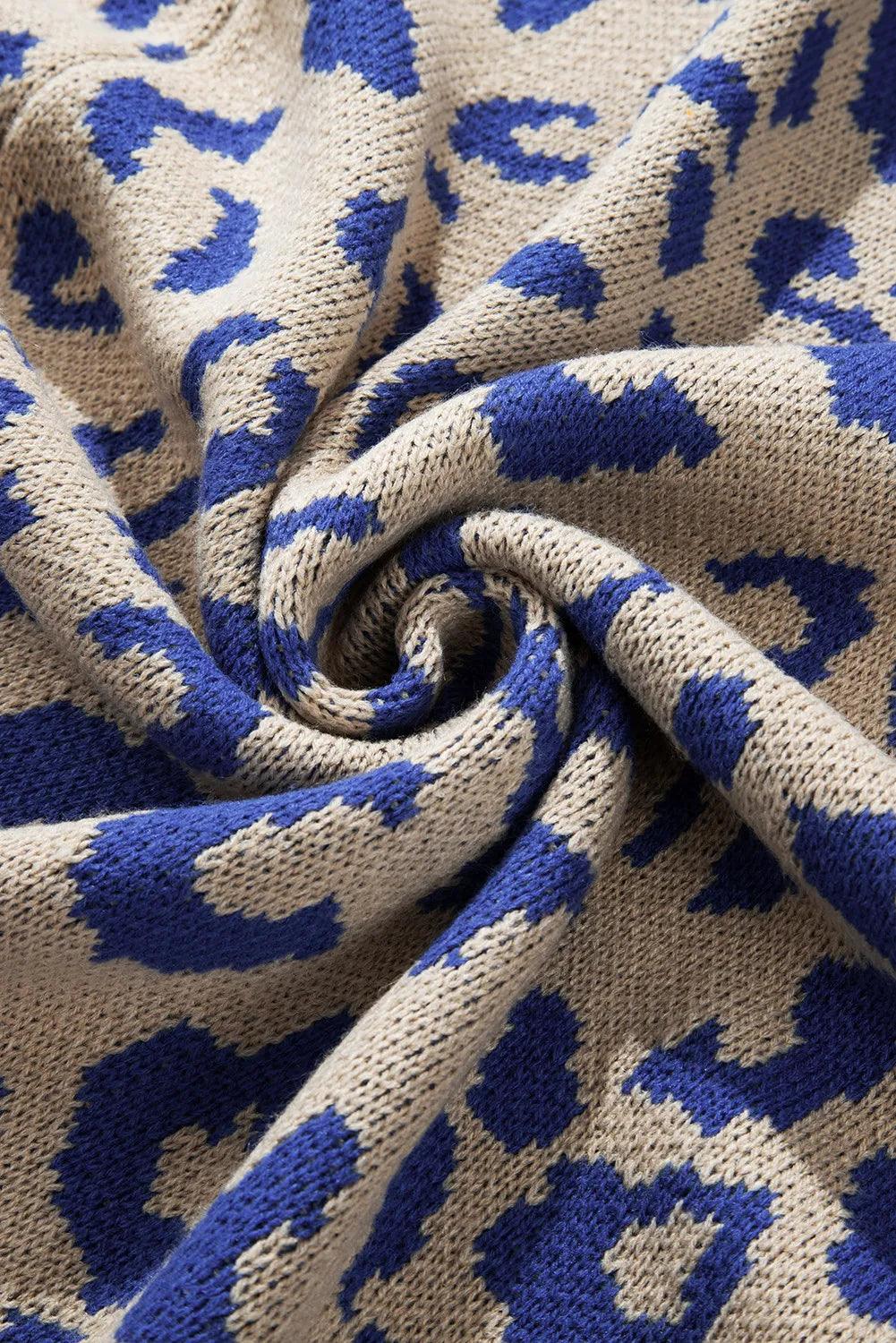 Leopard Open Front Long Sleeve Cardigan Carauana Store