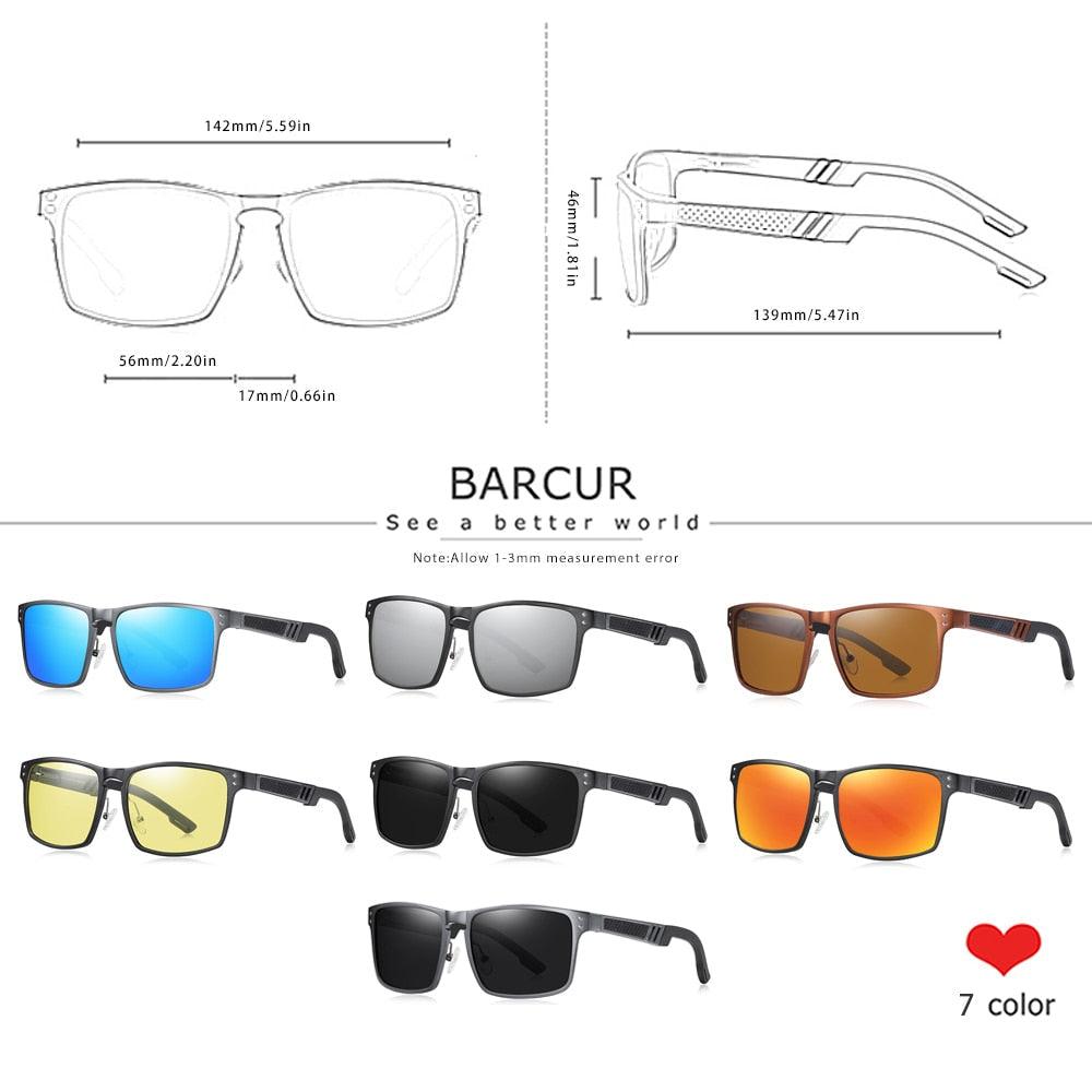 BARCUR Hot Black Goggle Male Sunglasses UV400 Carauana Store