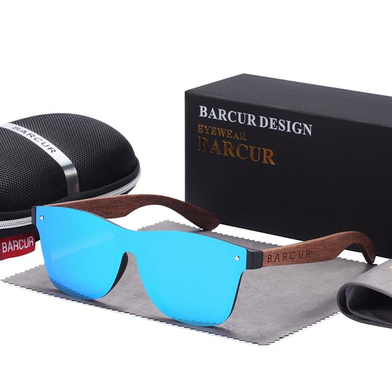 BARCUR Walnut Sunglasses Polarized Carauana Store