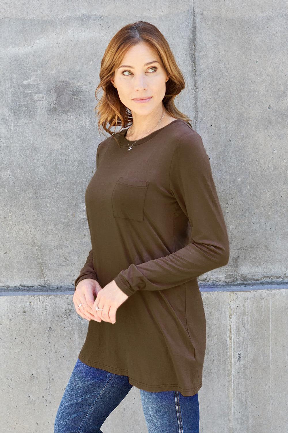 Basic Bae Full Size Round Neck Long Sleeve Top Carauana Store