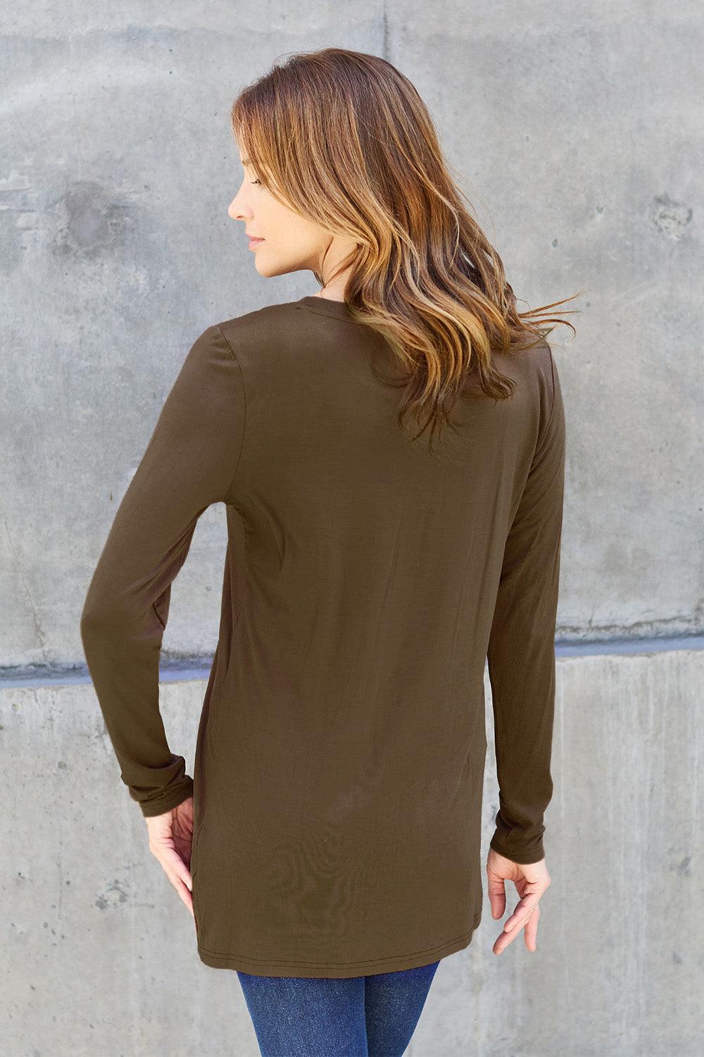 Basic Bae Full Size Round Neck Long Sleeve Top Carauana Store