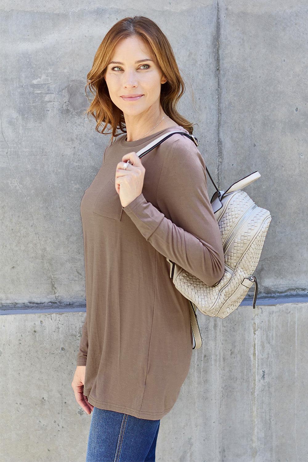 Basic Bae Full Size Round Neck Long Sleeve Top Carauana Store