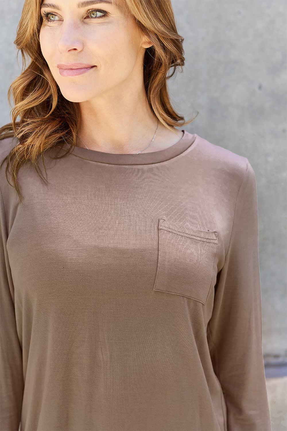 Basic Bae Full Size Round Neck Long Sleeve Top Carauana Store