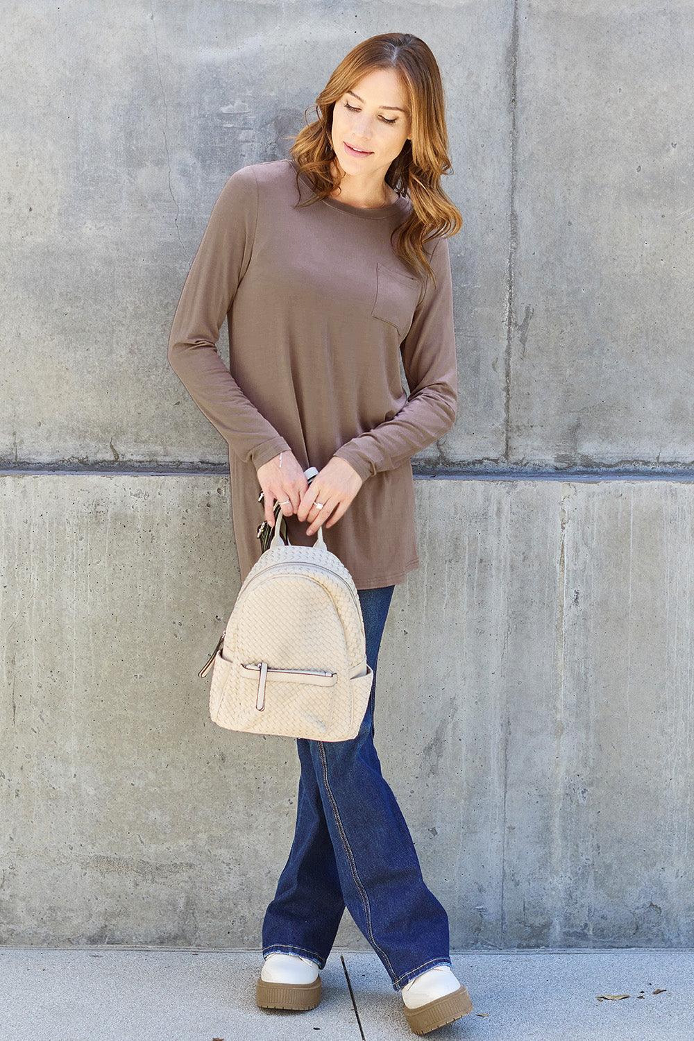Basic Bae Full Size Round Neck Long Sleeve Top Carauana Store