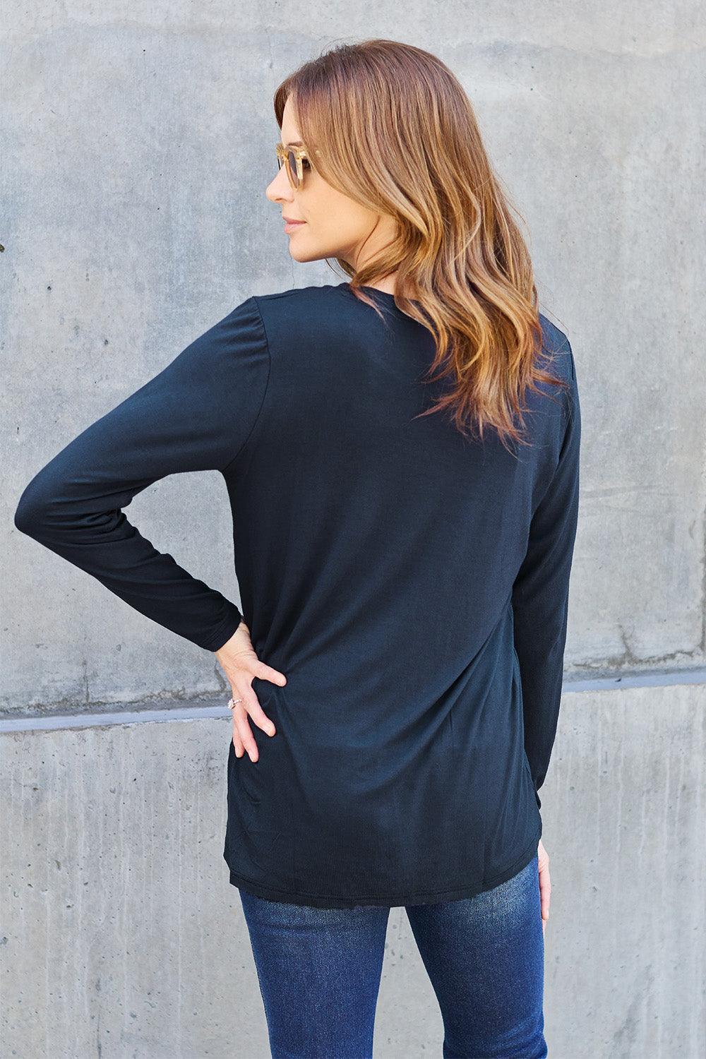 Basic Bae Full Size Round Neck Long Sleeve Top Carauana Store