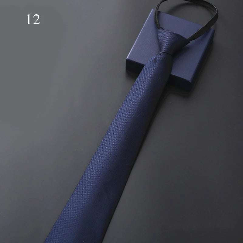 Lazy Zipper Men’s Tie Slim Formal Necktie CaRaUaNa Fashion