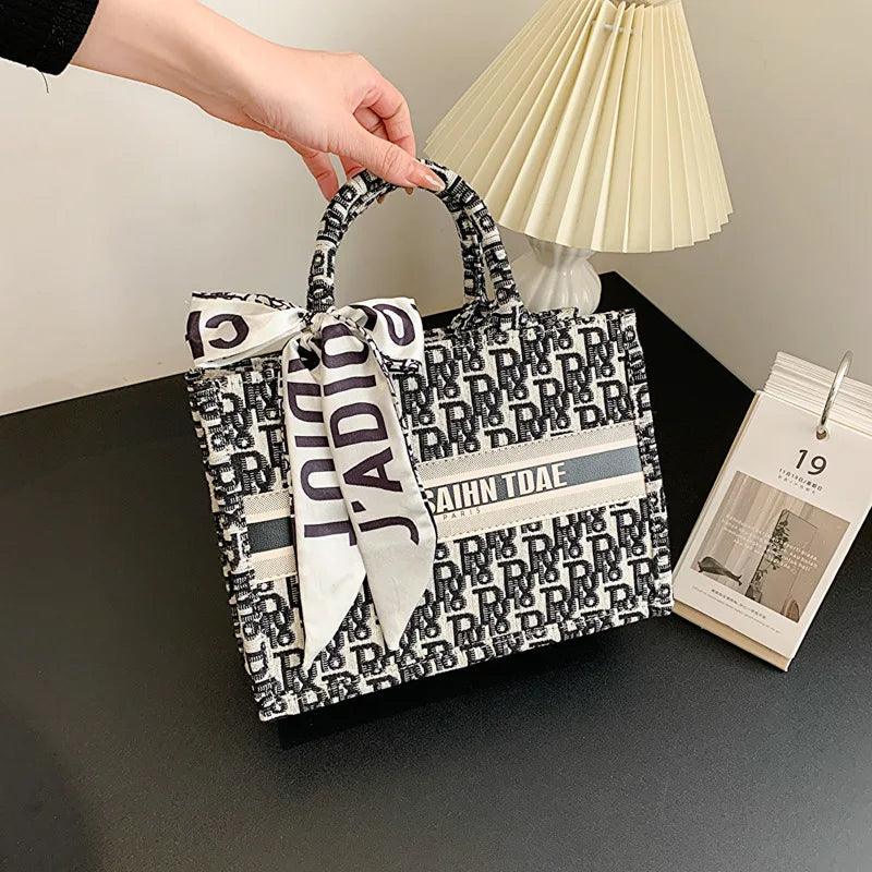 Carauana CARTSAIHN TDAE Canvas Tote Handbag | Floral Embroidery | Free Tracked Shipping | Christmas Birthday Gift Travel Accessories Carauana Store