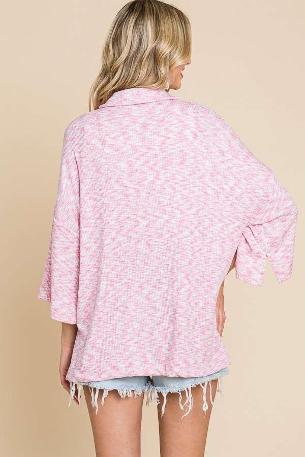 Culture Code Button Up Drop Shoulder Slit Shirt Carauana Store