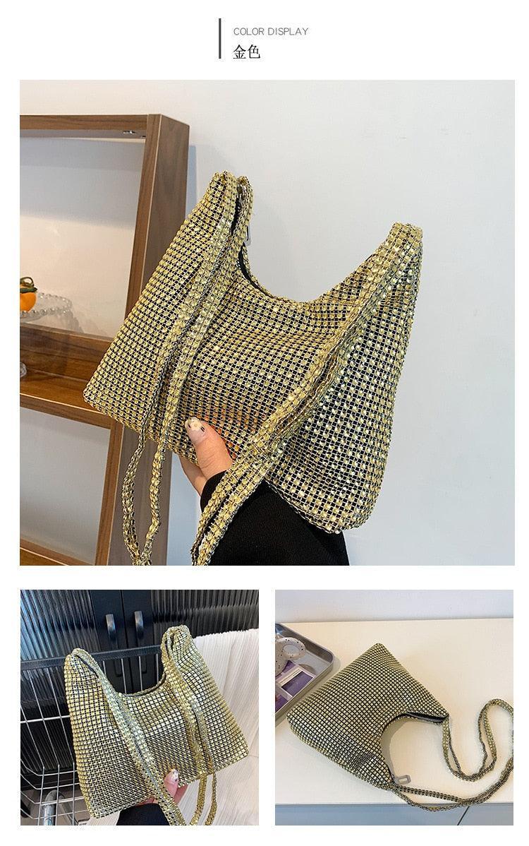 Fashion Rhinestone Shiny Handbag Evening Clutch Tote Bags Carauana Store