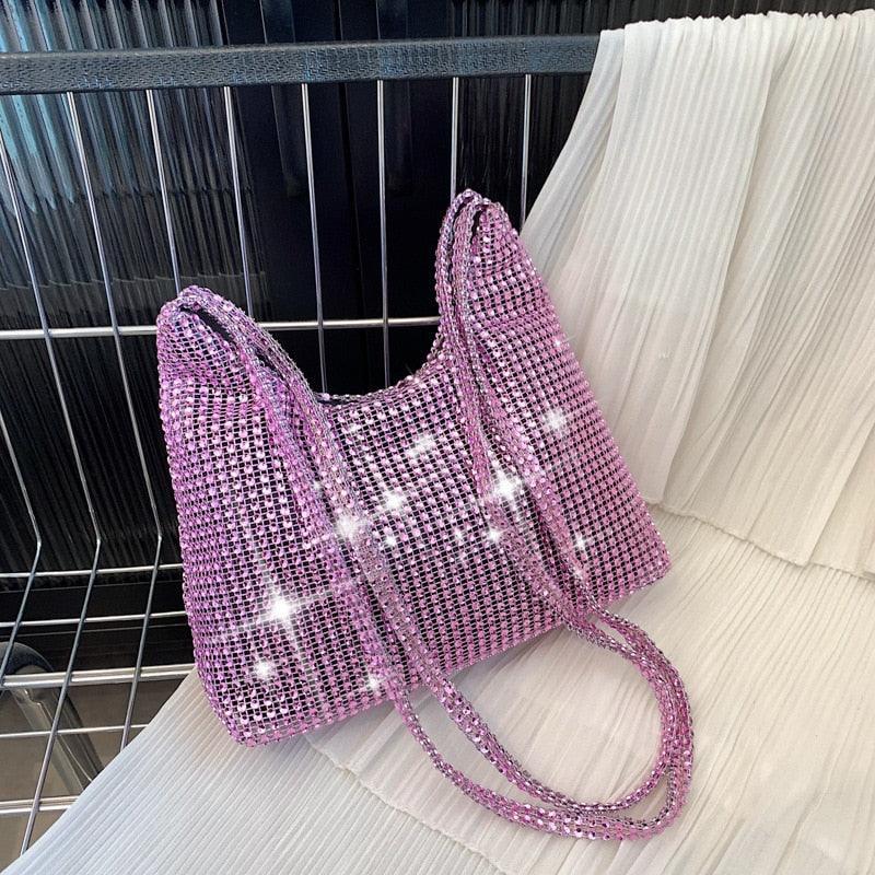 Fashion Rhinestone Shiny Handbag Evening Clutch Tote Bags Carauana Store