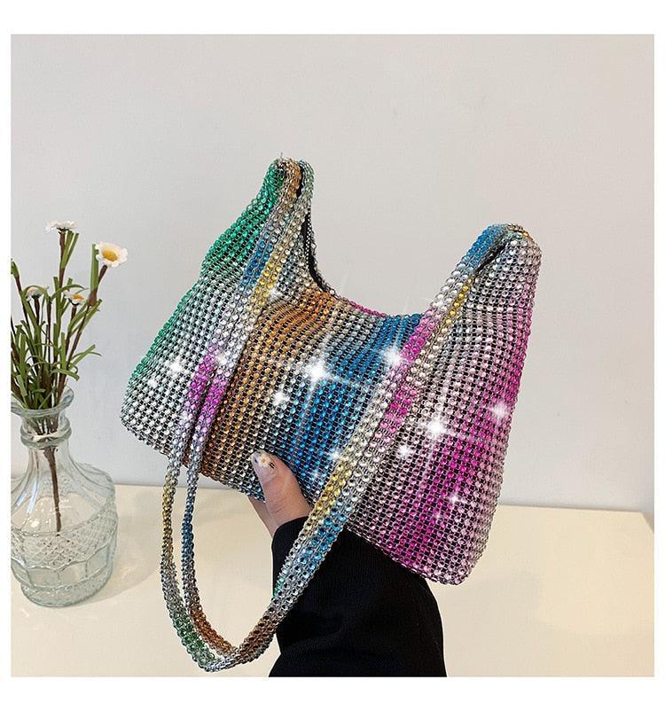 Fashion Rhinestone Shiny Handbag Evening Clutch Tote Bags Carauana Store