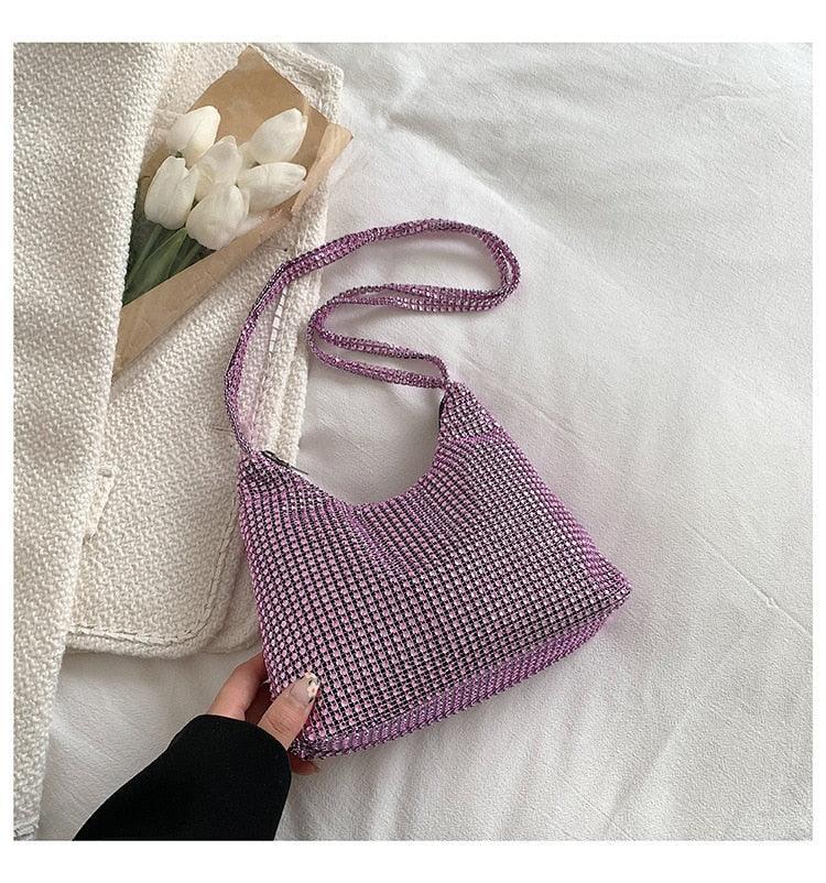 Fashion Rhinestone Shiny Handbag Evening Clutch Tote Bags Carauana Store