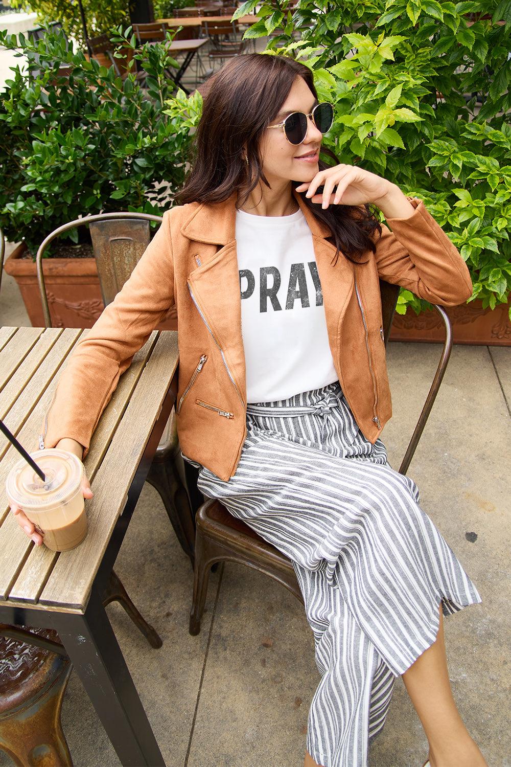 Simply Love Full Size PRAY Round Neck T-Shirt Carauana Store