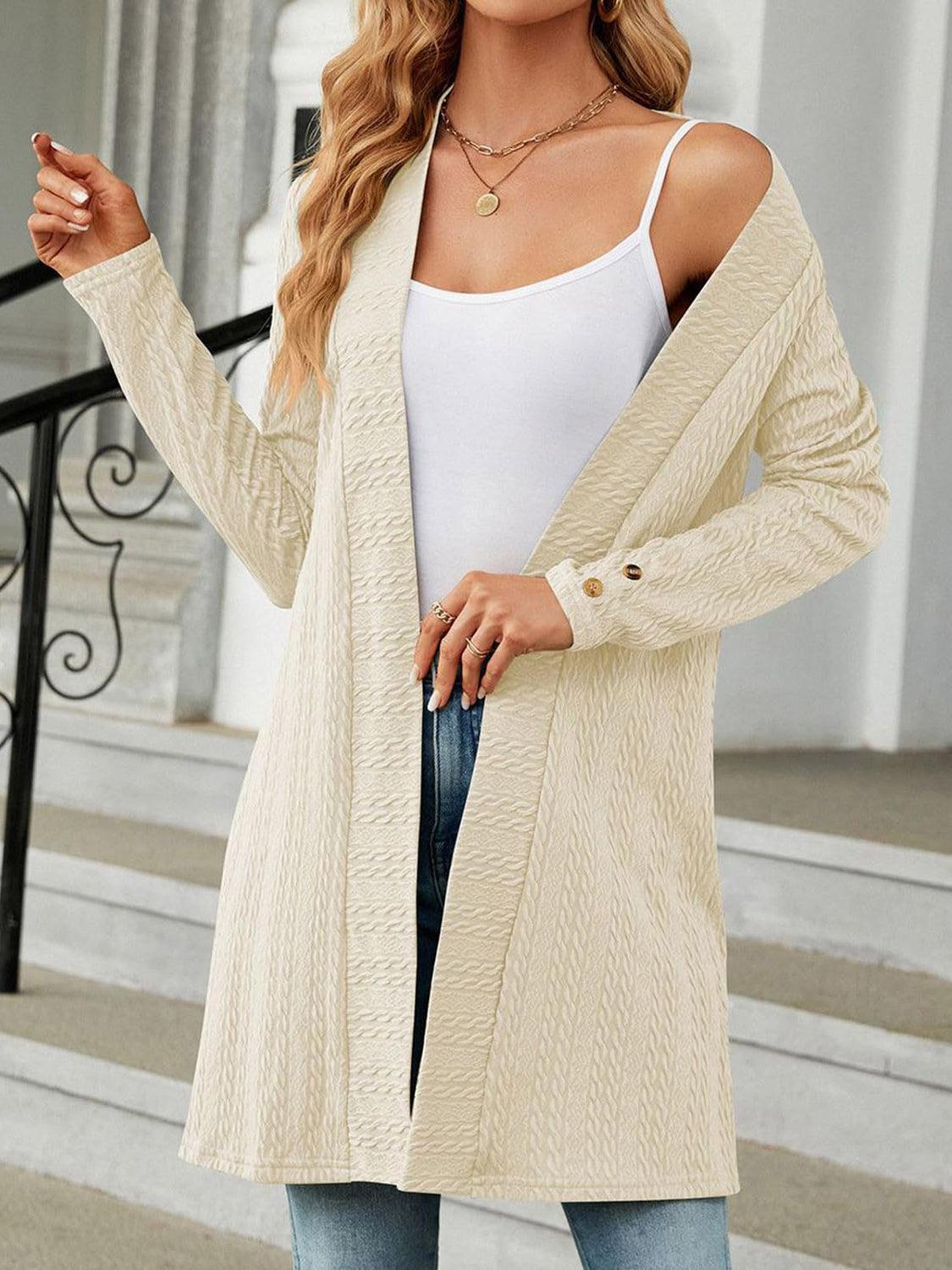 Open Front Long Sleeve Cardigan Carauana Store