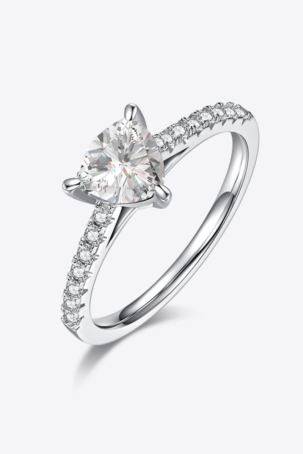 1 Carat Moissanite Triangle 925 Sterling Silver Ring Carauana Store