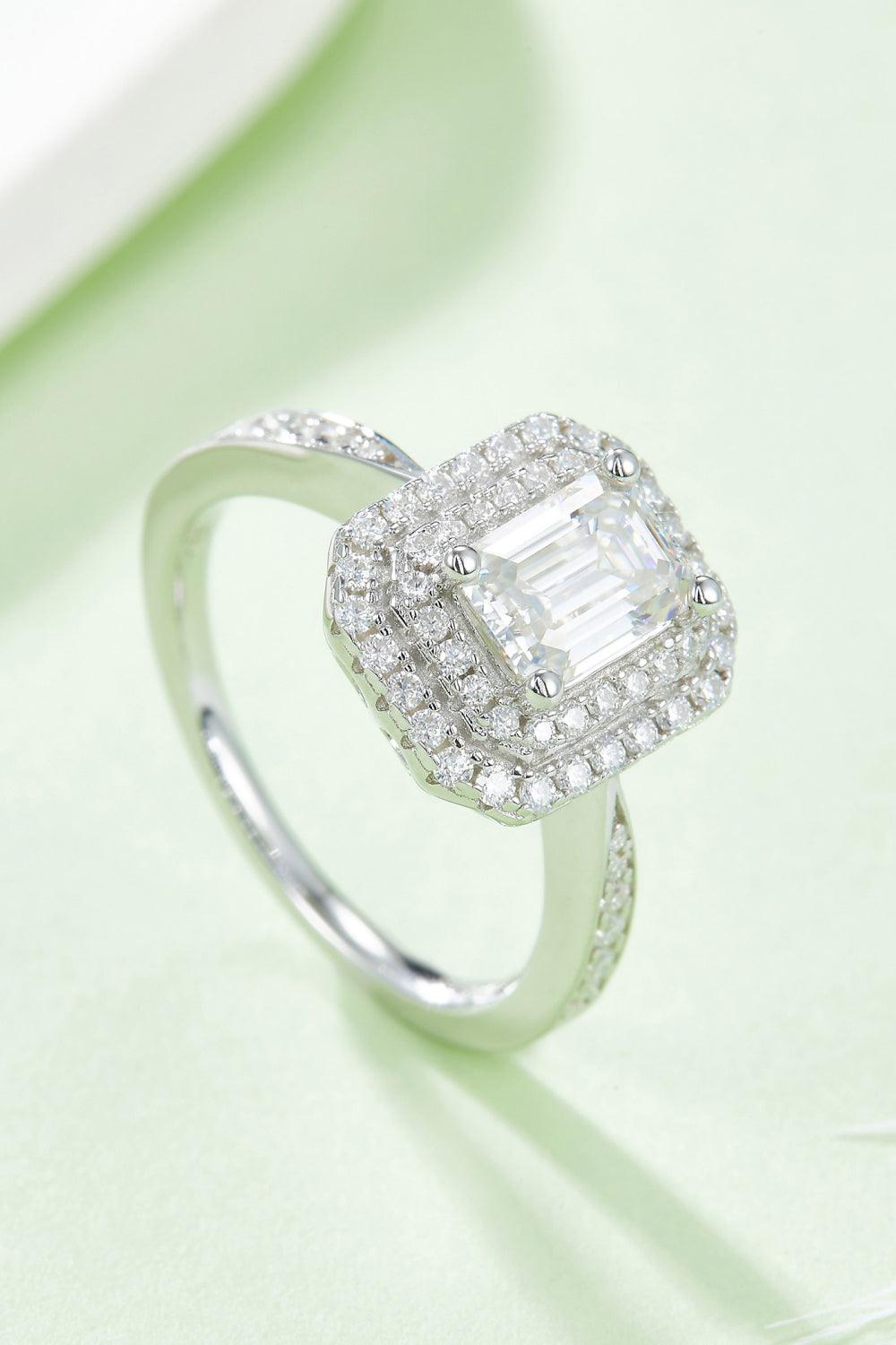 Adored 1 Carat Moissanite 925 Sterling Silver Side Stone Ring Carauana Store