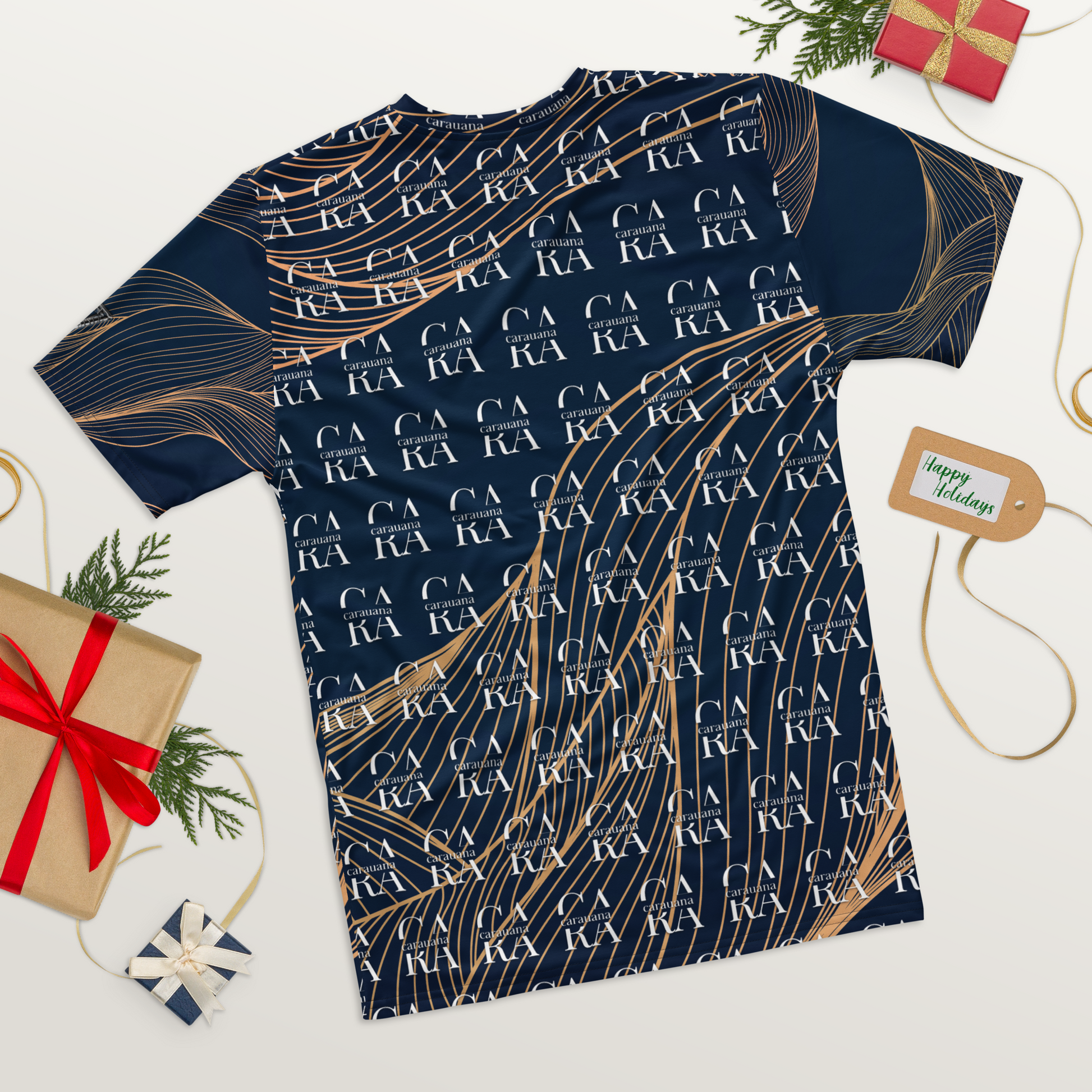 CaRaUaNa Men's t-shirt blue gold Carauana Store