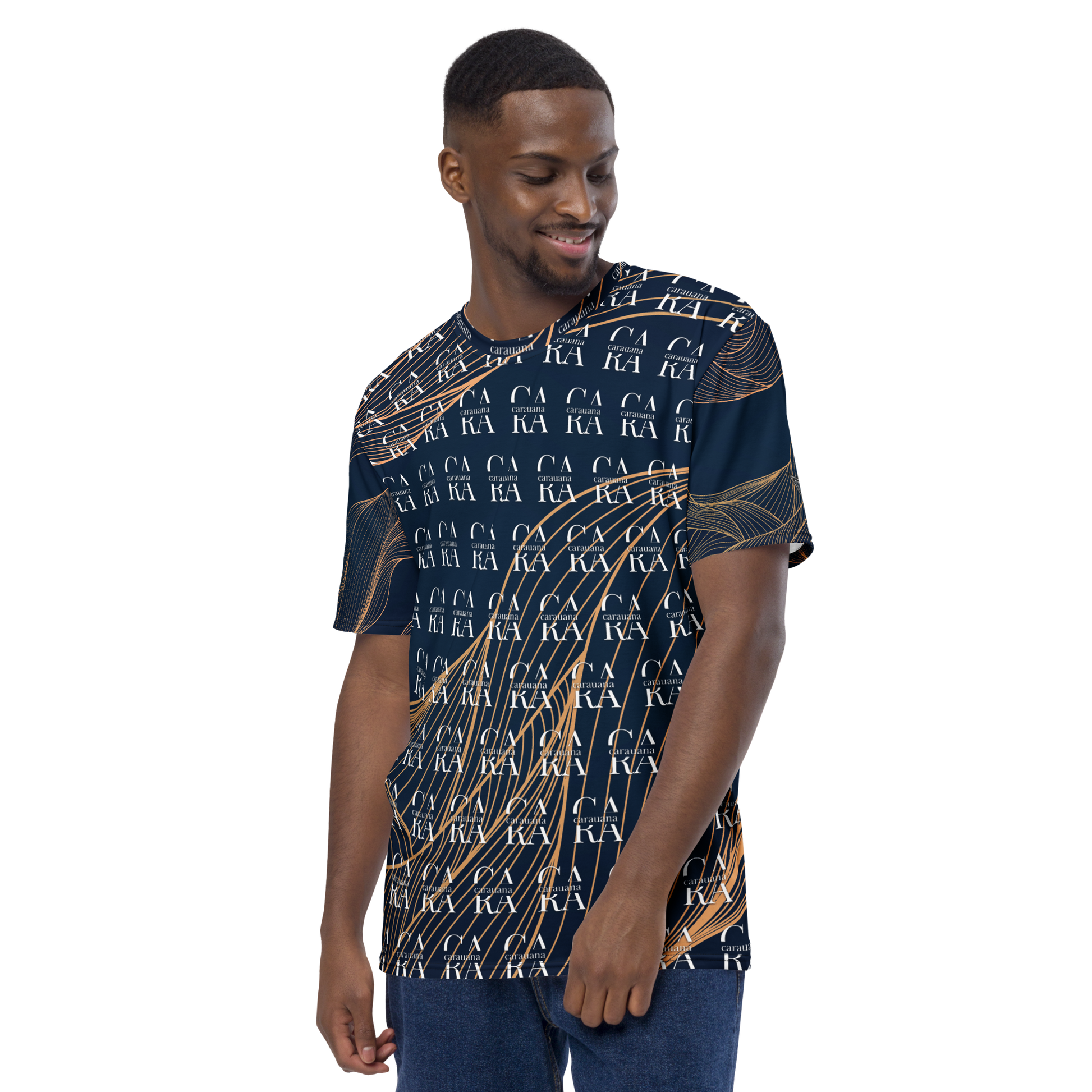 CaRaUaNa Men's t-shirt blue gold Carauana Store