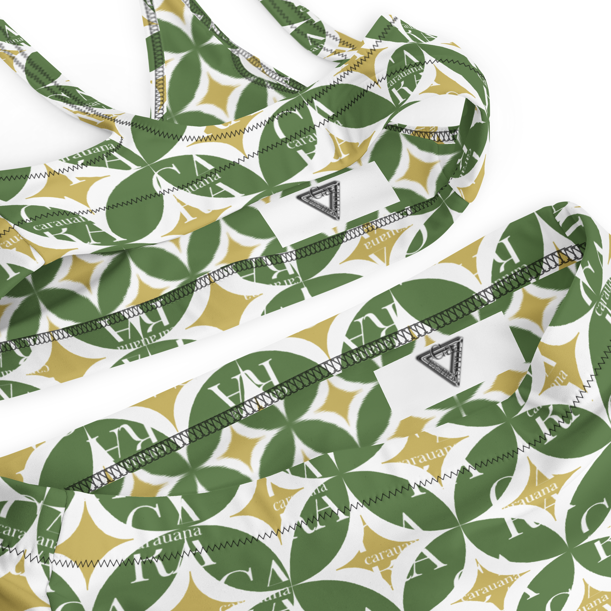 CaRaNaNa high-waisted bikini Green Pattern Carauana Store