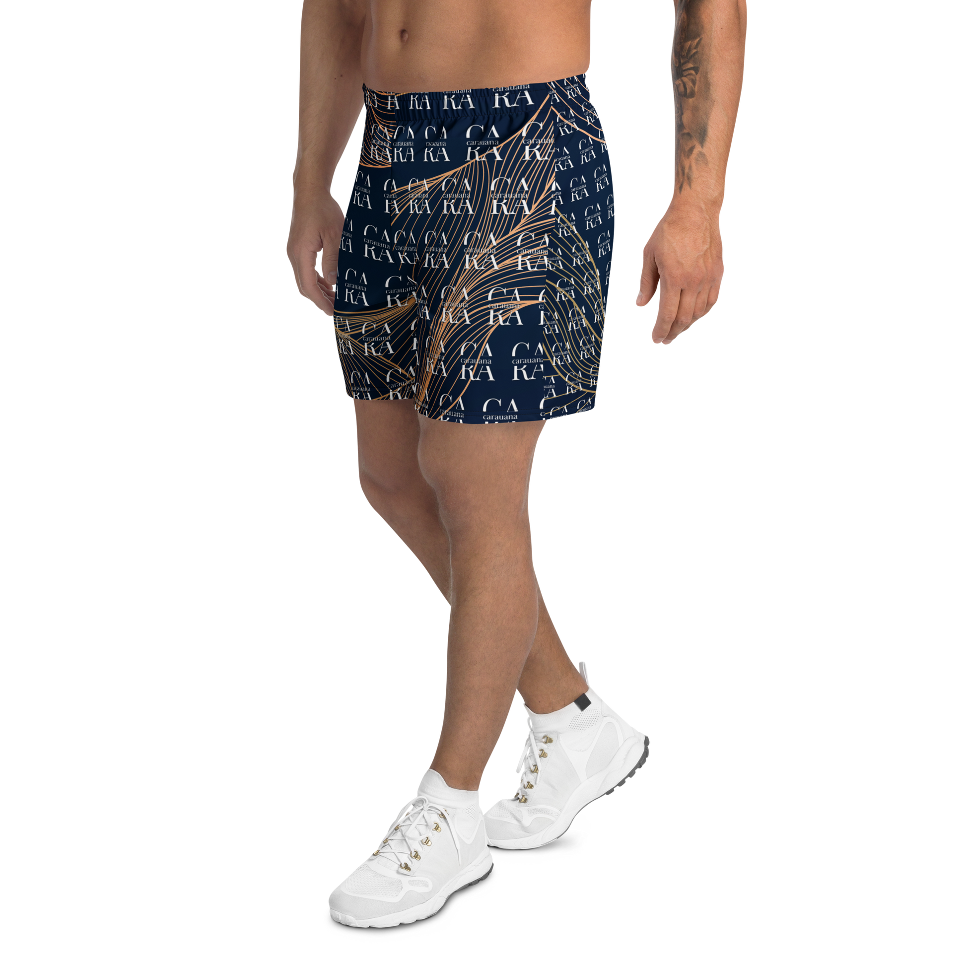 CaRaUaNa Athletic Shorts Unisex blue gold Carauana Store