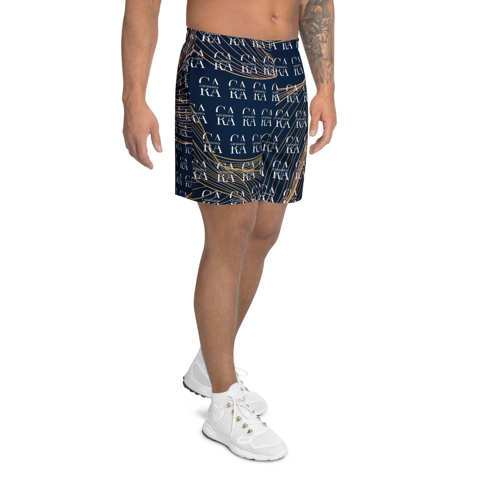 CaRaUaNa Athletic Shorts Unisex blue gold Carauana Store